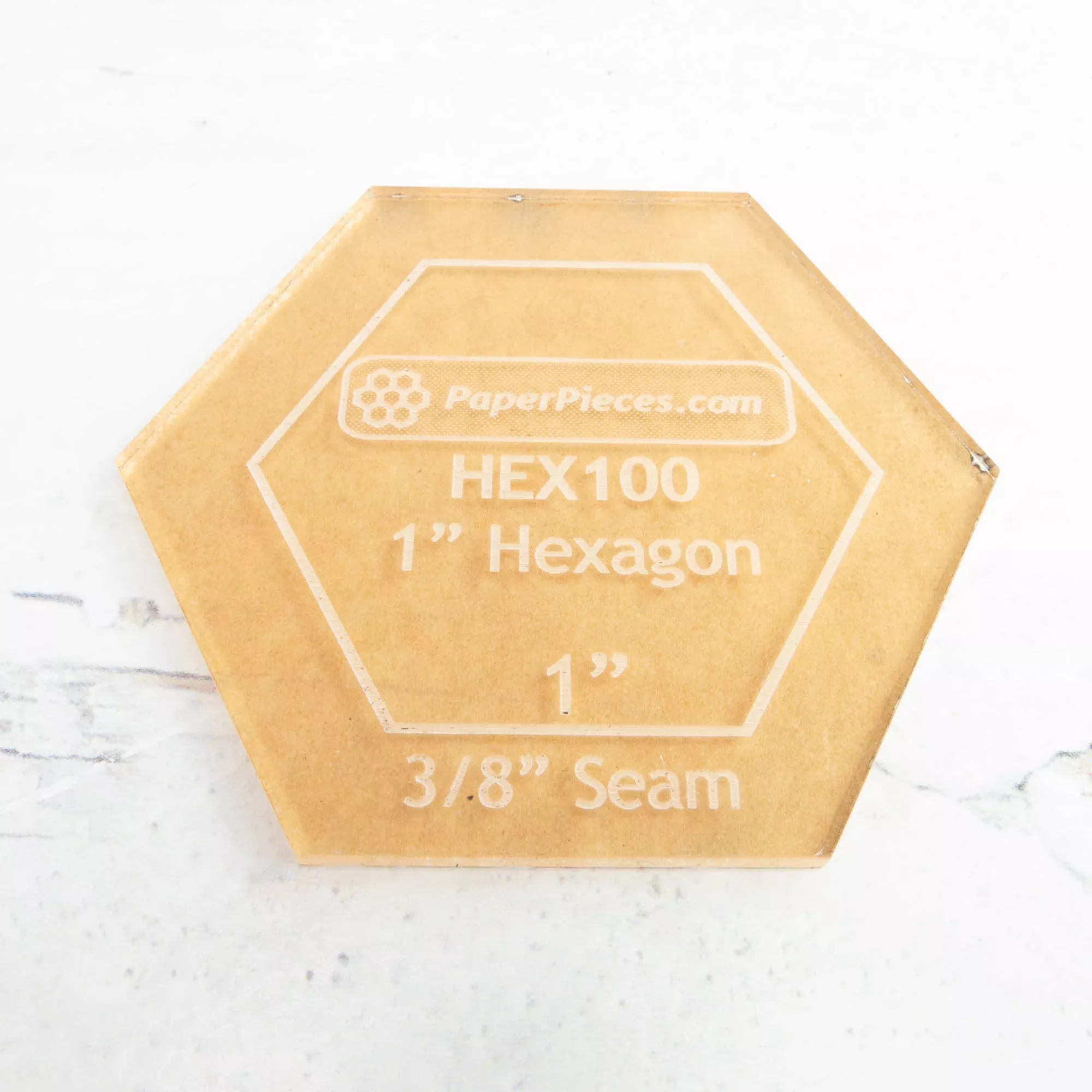 1" Hexagon Acrylic Fabric Cutting Template