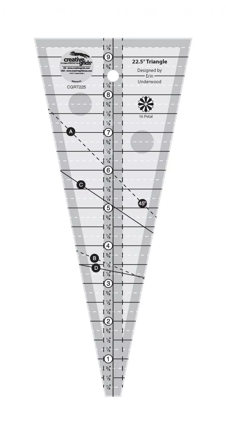 22-1/2 Degree Triangle RulerCGRT225