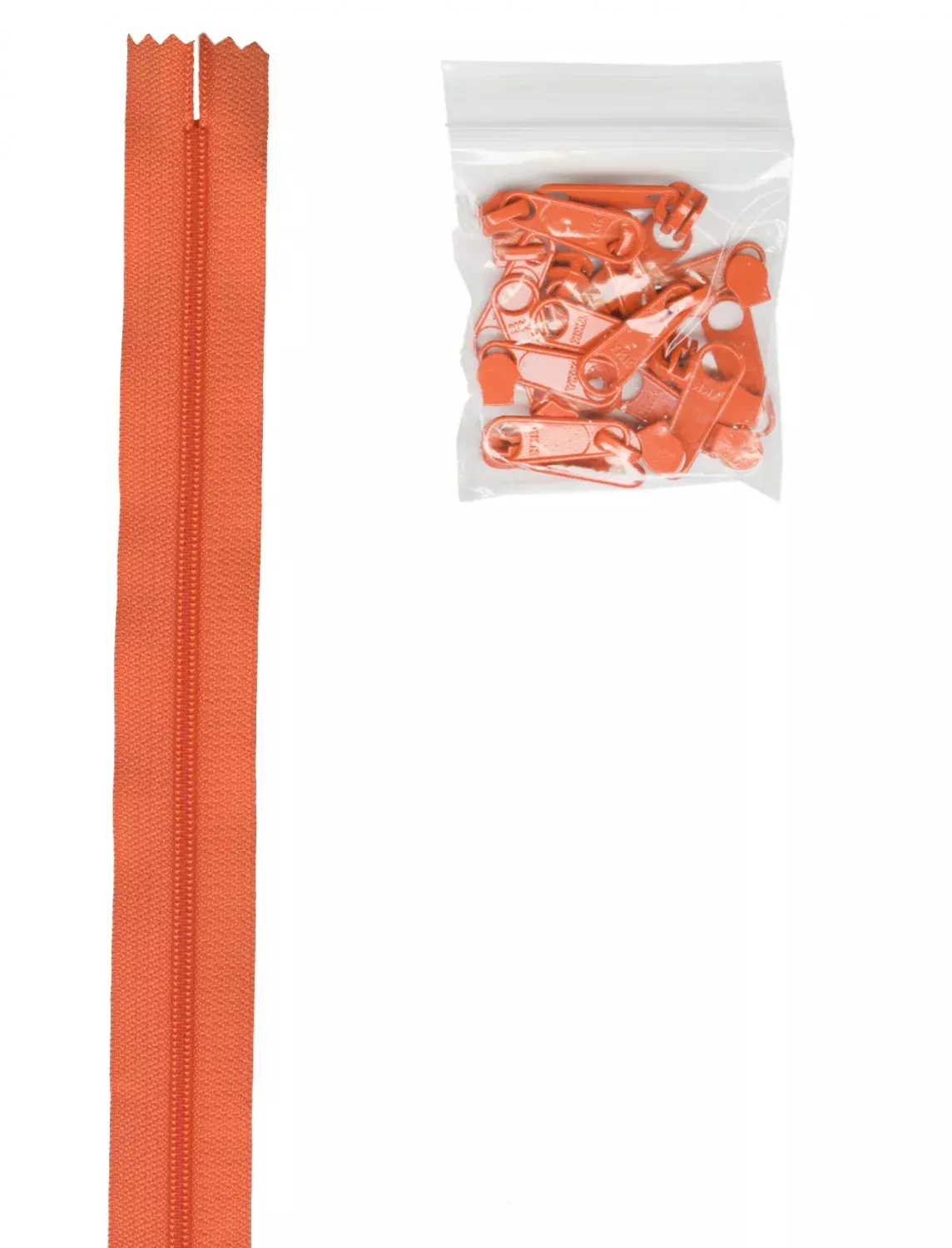 4 Yards of 16mm #4.5 Zipper Chain and 16 Ex-Large Pumpkin # ZIPYD-287-Special Order