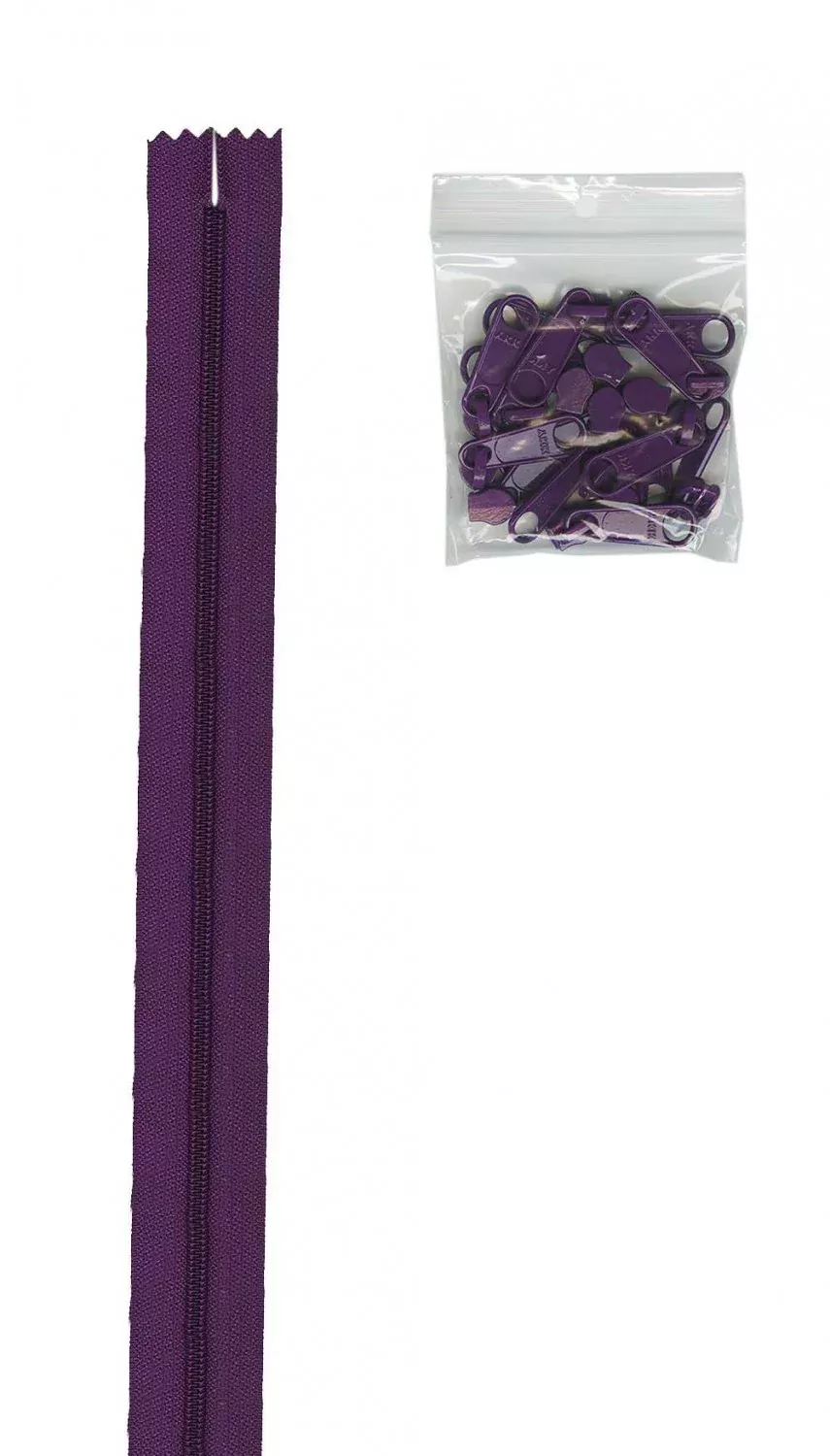 4 Yards of 16mm #4.5 Zipper Chain and 16 Extra-Large Coordinated Pulls Tahiti # ZIPYD-245-Special Order