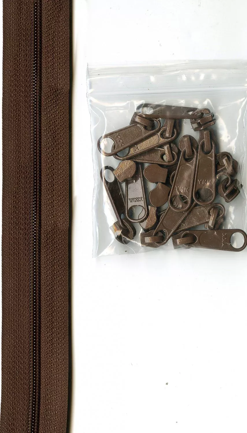 4 Yards of 16mm #4.5 Zipper Chain and 16 Extra-Large Coordinated PullsSeal Brow # ZIPYD-140-Special Order