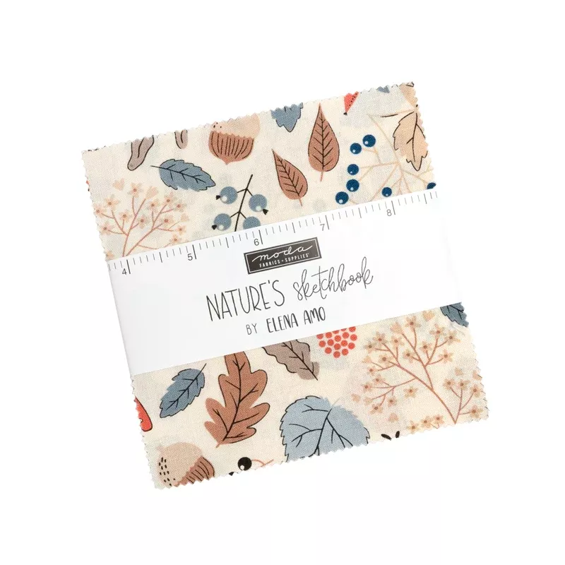 5" Cotton Fabric Charm Pack - Nature's Sketchbook by Elena Amo