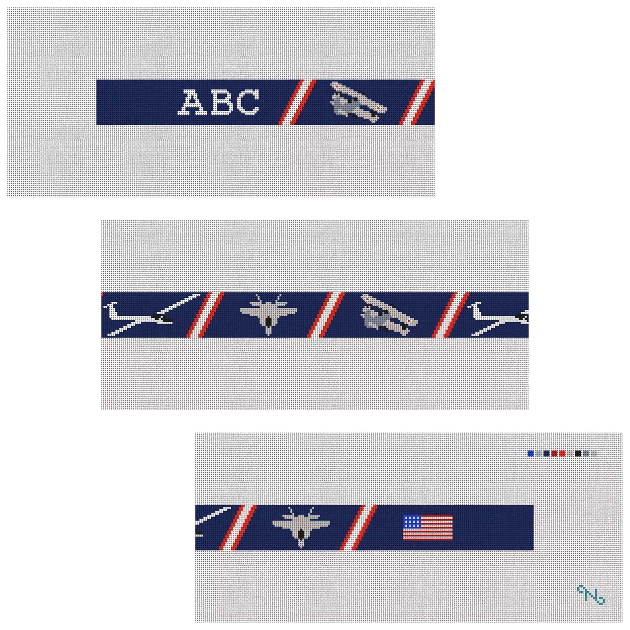 Airplane Needlepoint Belt Kit