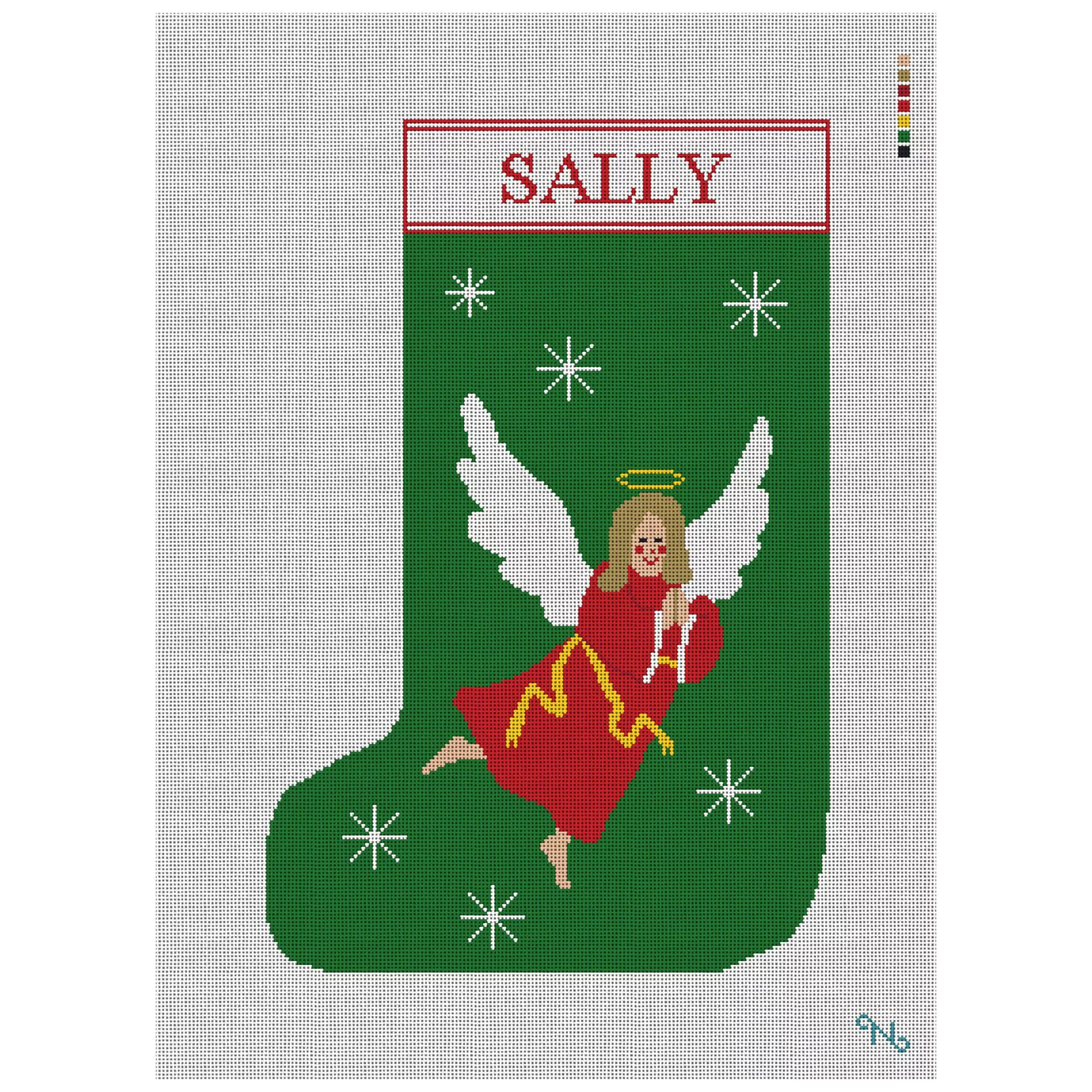 Angel Wings Stocking Needlepoint Kit
