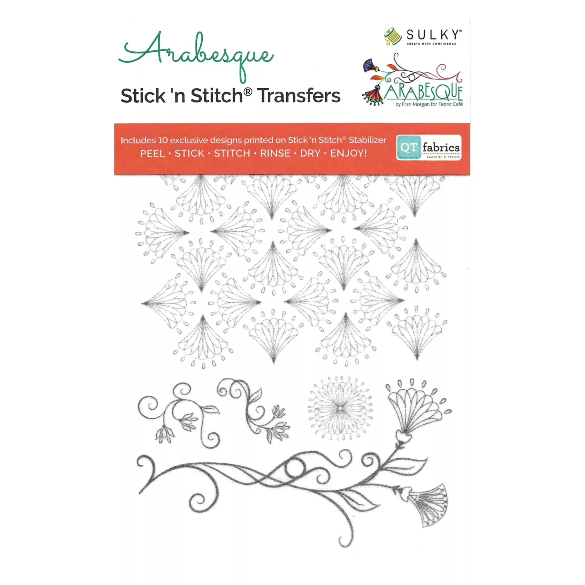 Arabesque Stick & Stitch Embroidery Patterns & Thread Set