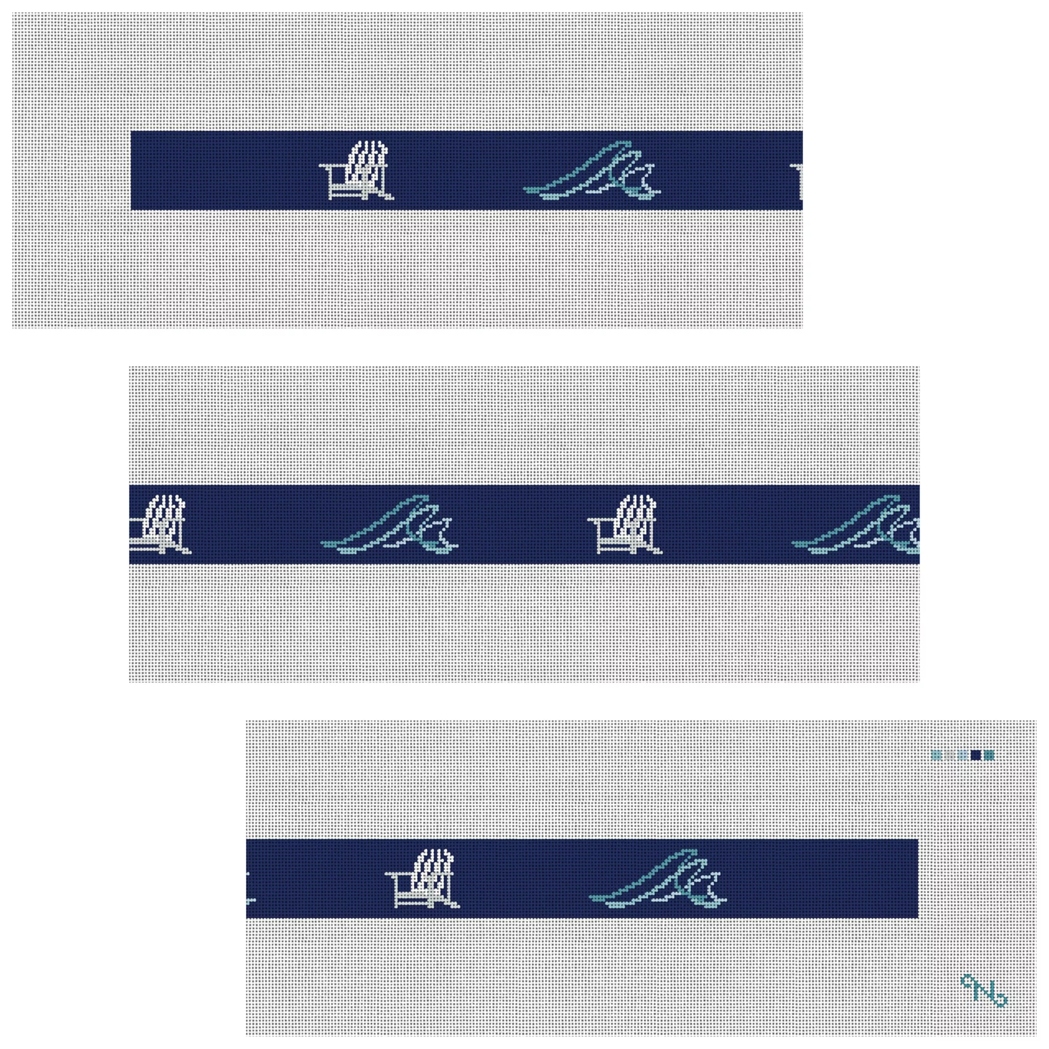 Beach Waves Needlepoint Belt Kit