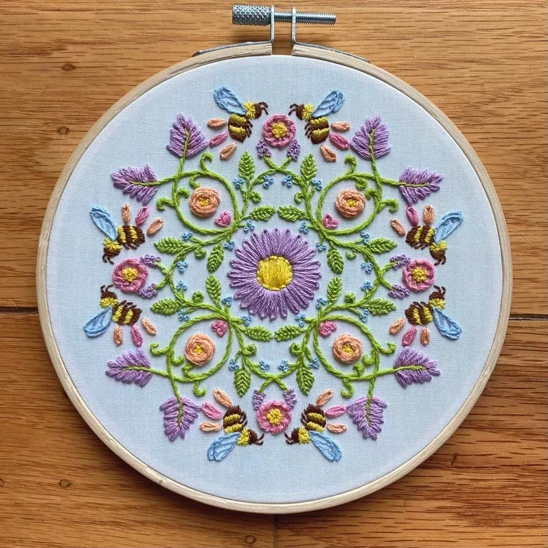 Bee Mandala Hand Embroidery Kit