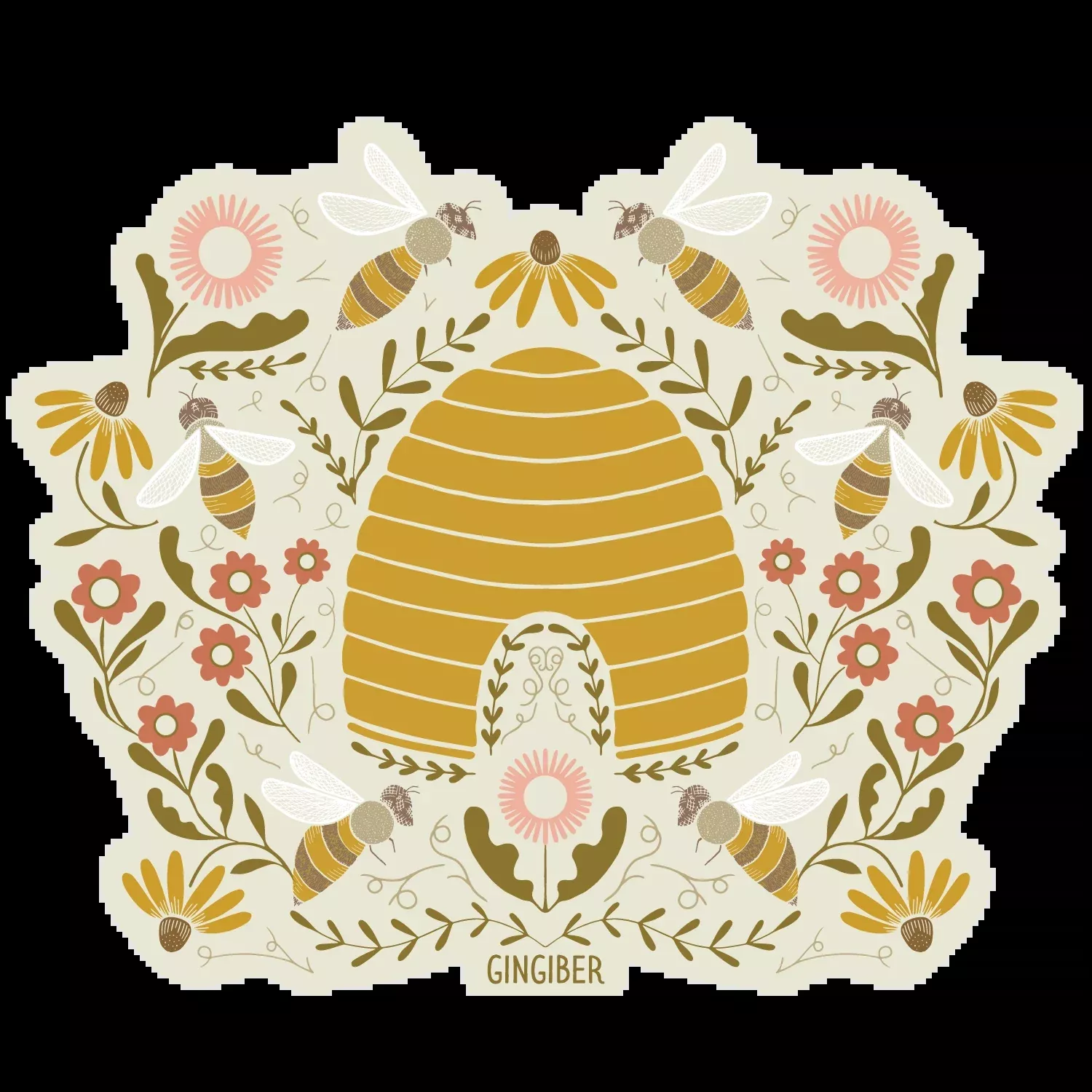 Beehive Vinyl Sticker