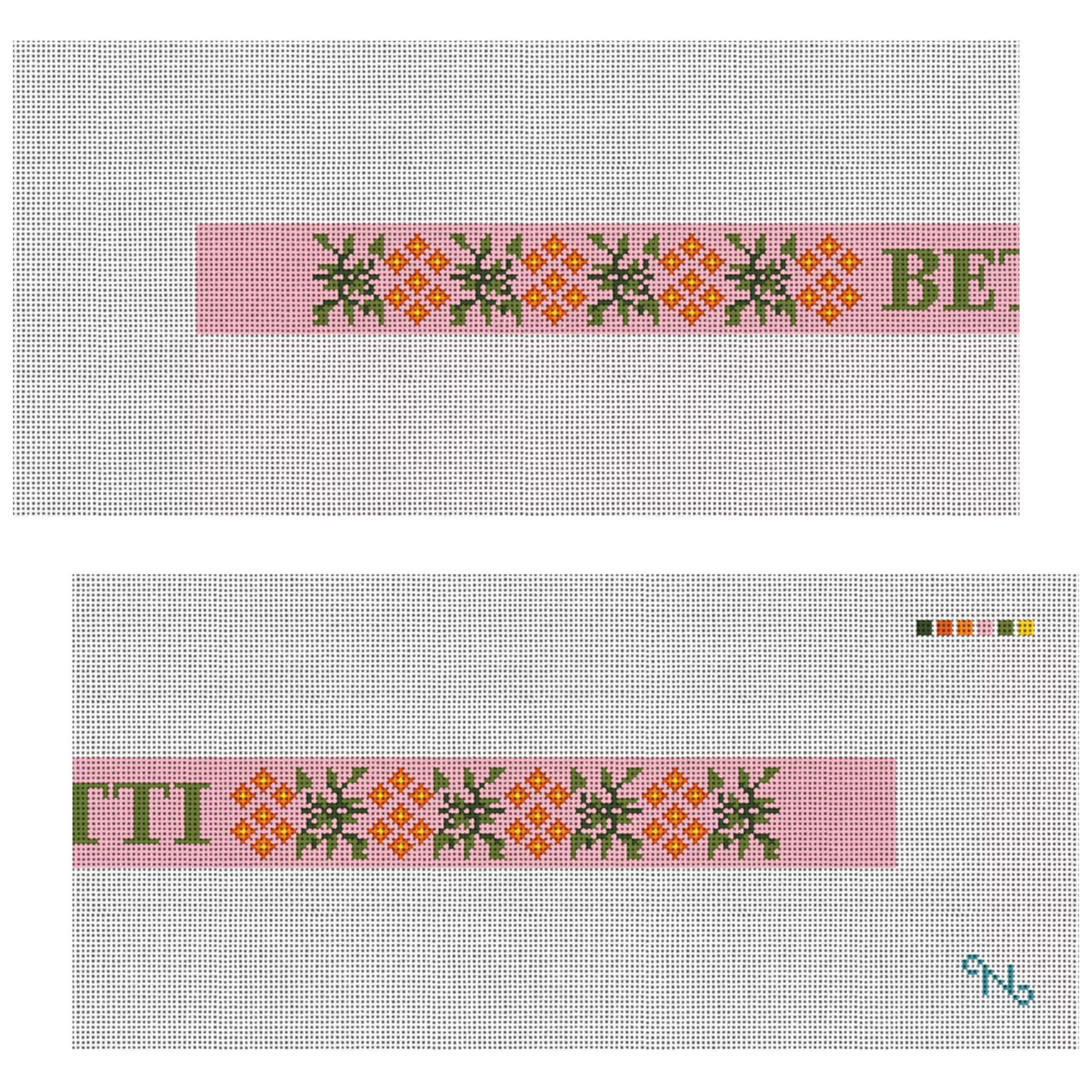 Bellerose Flora Needlepoint Dog Collar Kit