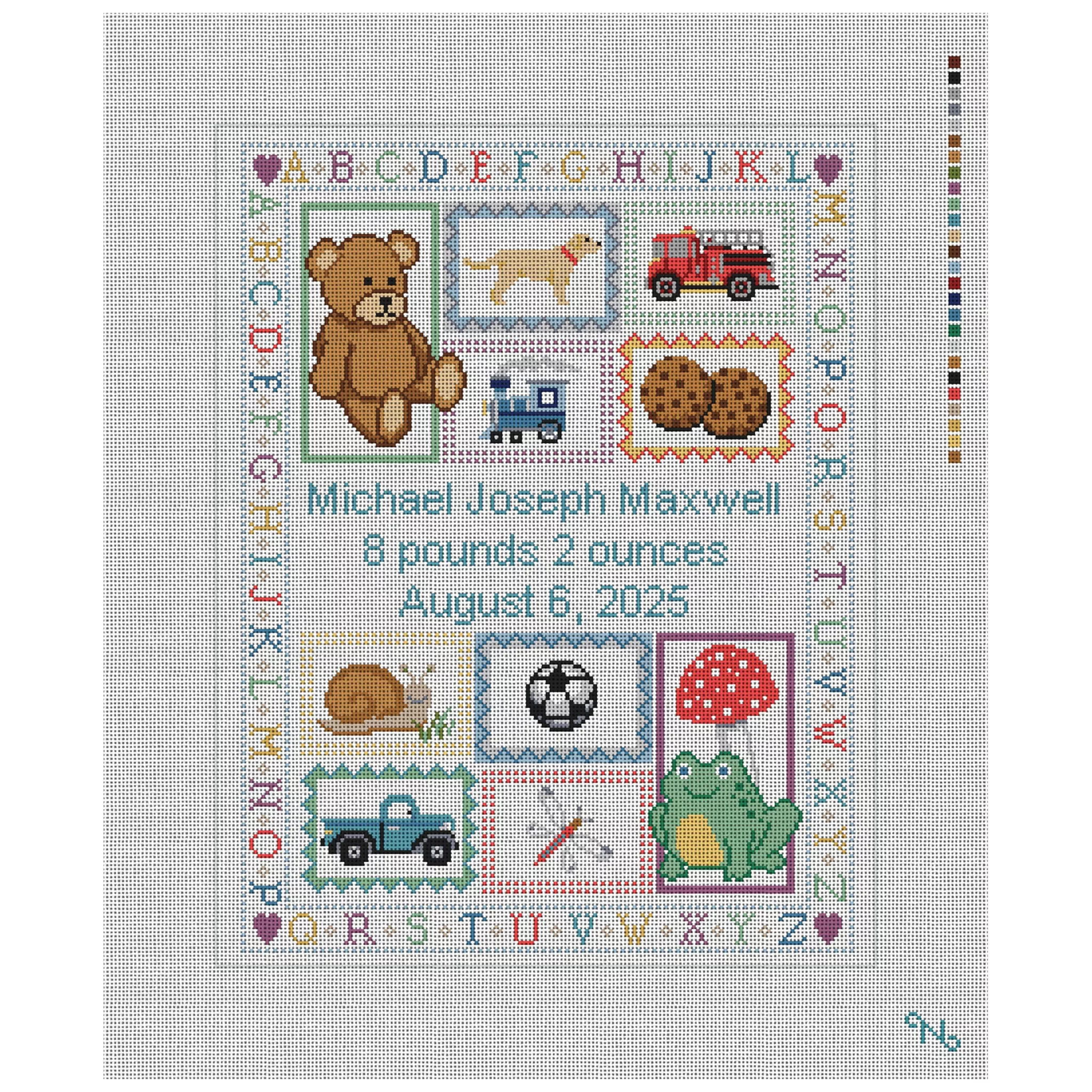 Big Adventures Birth Announcement Needlepoint Kit