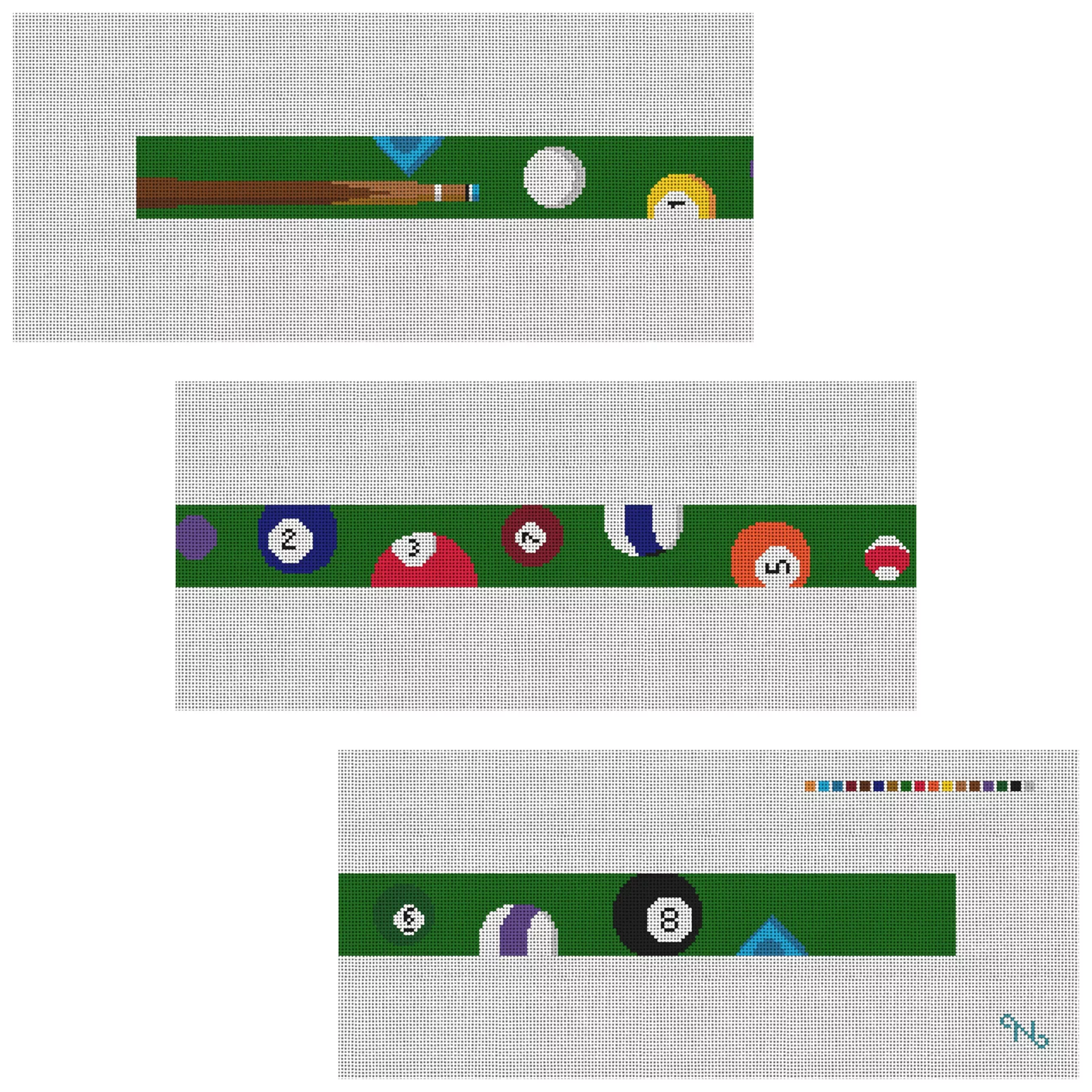 Billiards Needlepoint Belt Kit