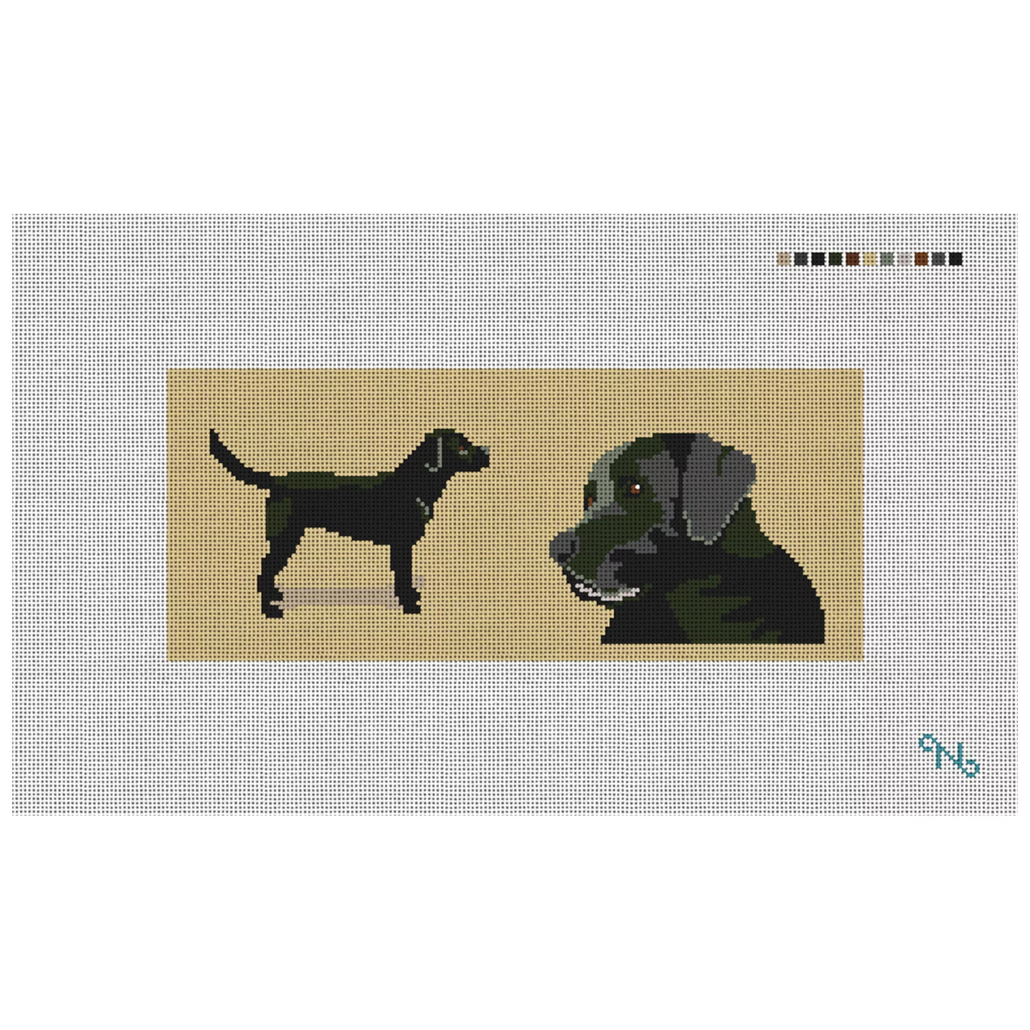 Black Lab Needlepoint Flask Kit