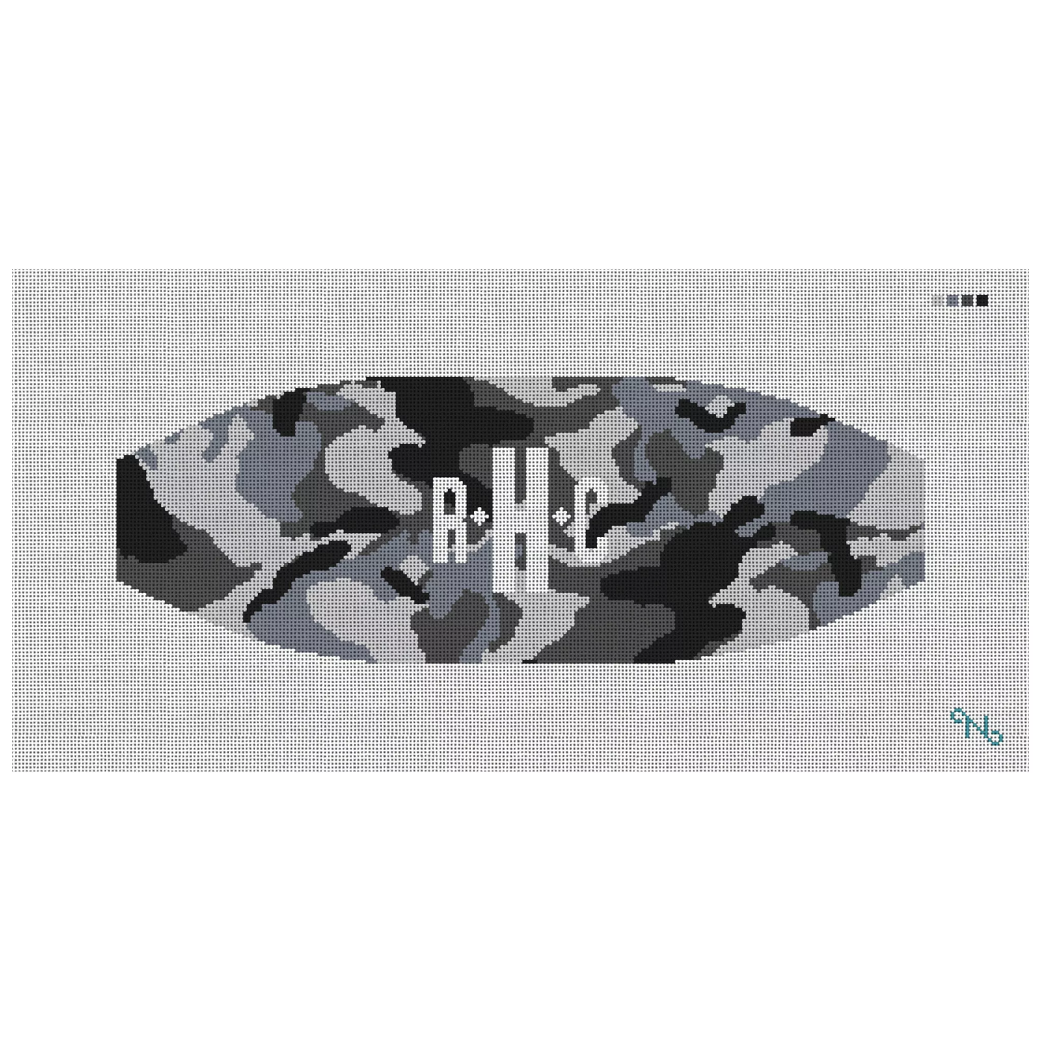 Black and White Camo Cummerbund Needlepoint Kit