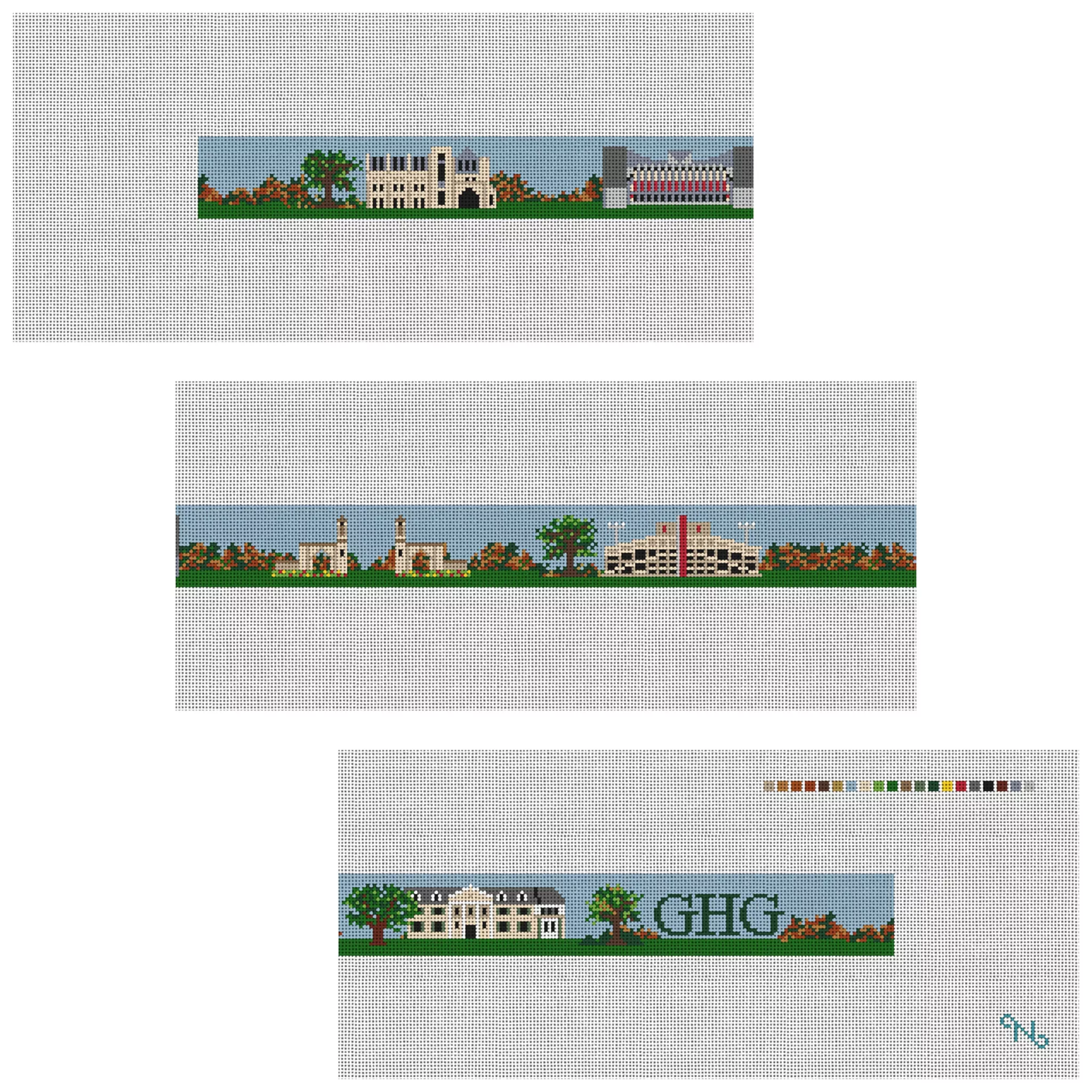 Bloomington Indiana Landscape Needlepoint Belt Kit