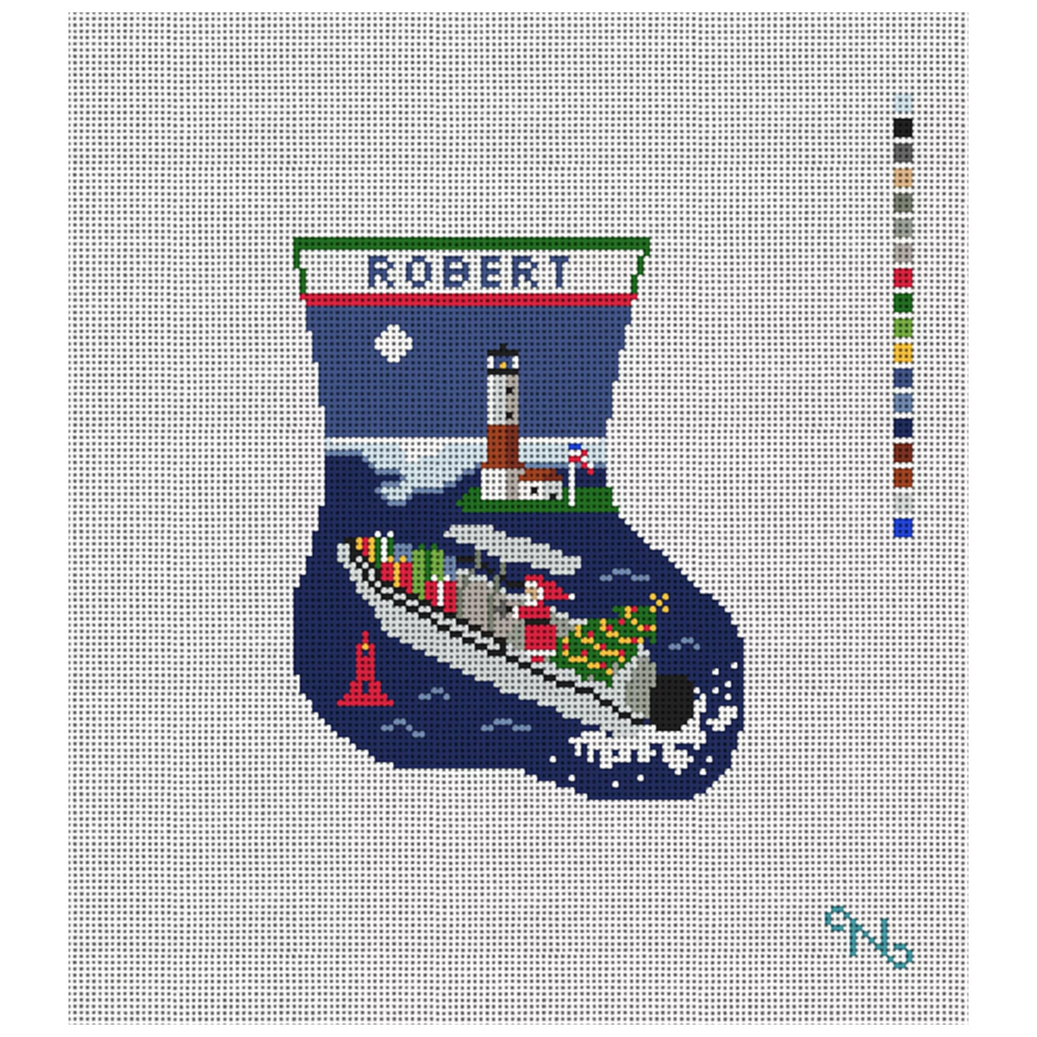 Boating Mini Stocking Ornament Needlepoint Kit