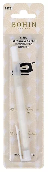 Bohin Iron Off Erasable Marking Pen in White