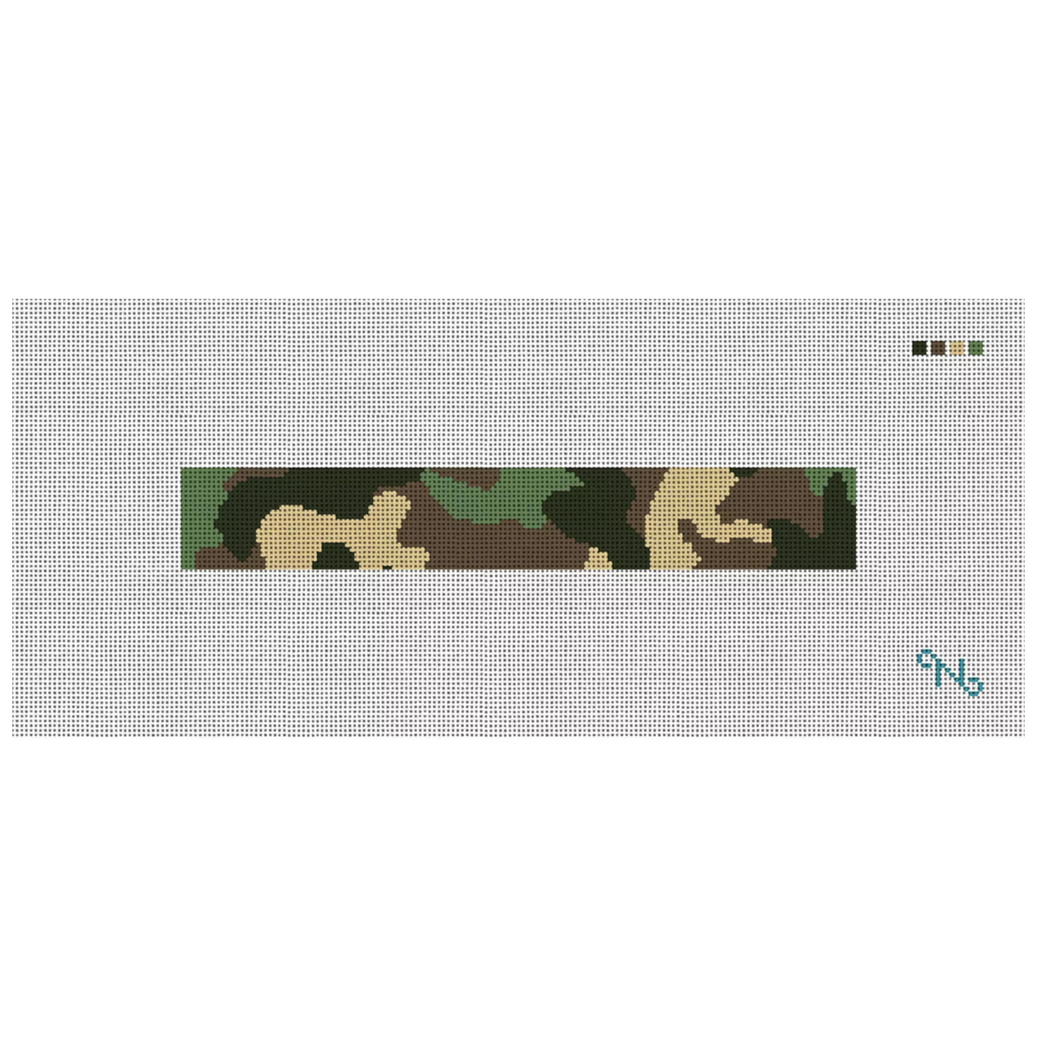 Camouflage Green Needlepoint Key Fob Kit