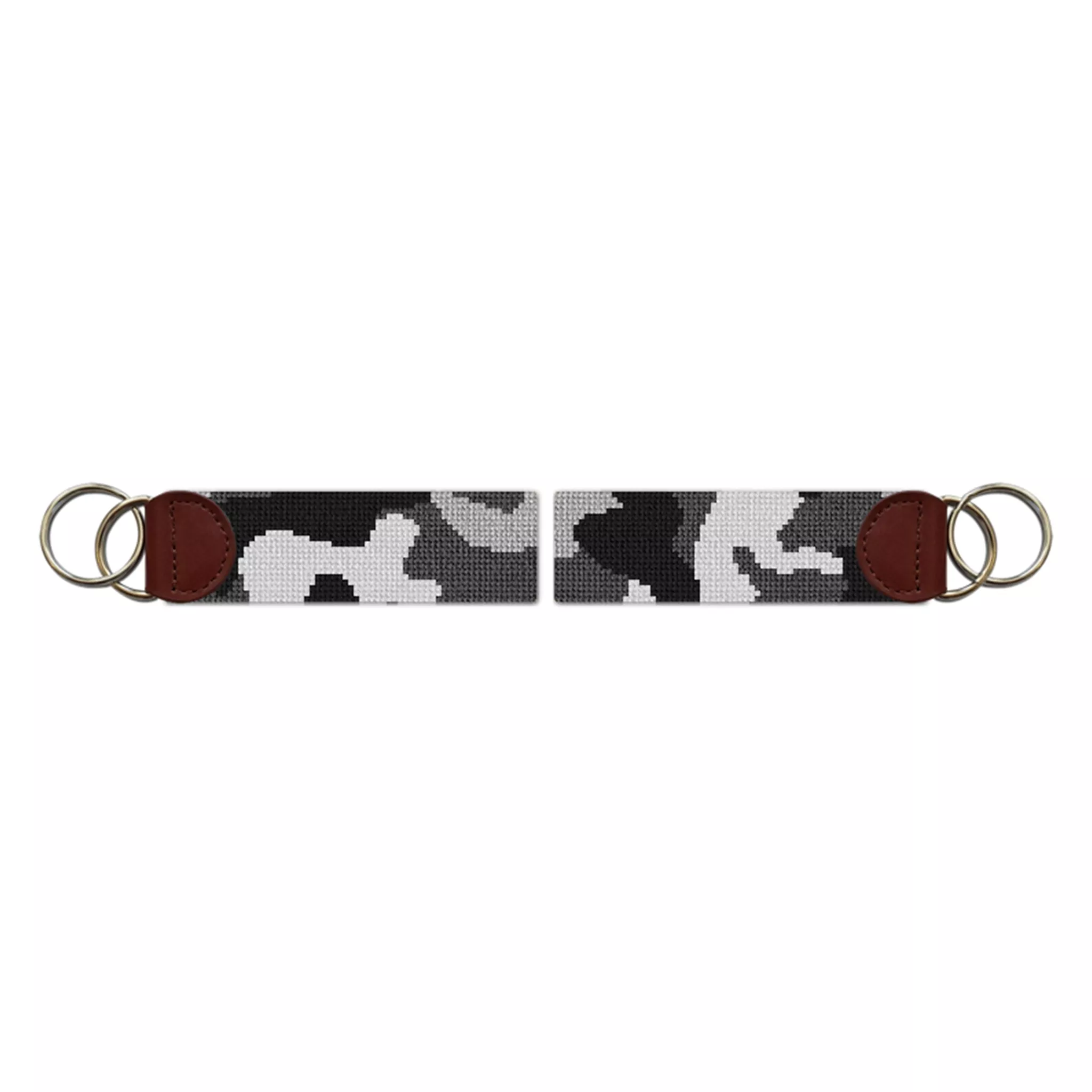 Camouflage Grey Needlepoint Key Fob