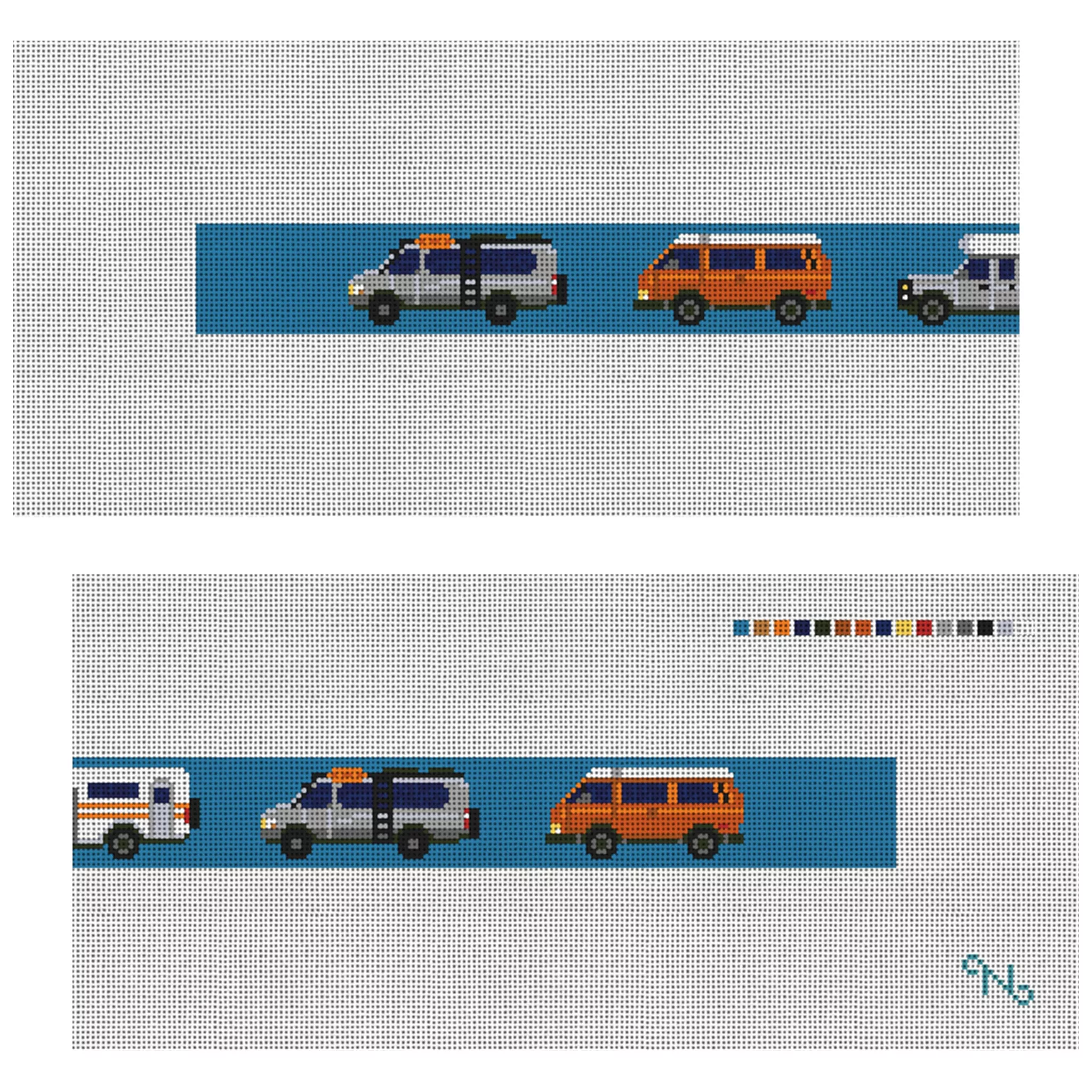 Camper Vans Needlepoint Dog Collar Kit