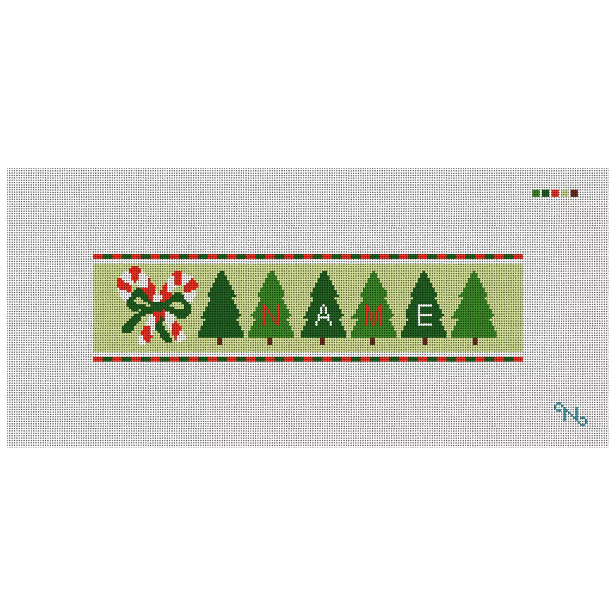 Candy Cane Stocking Cuff Needlepoint Kit
