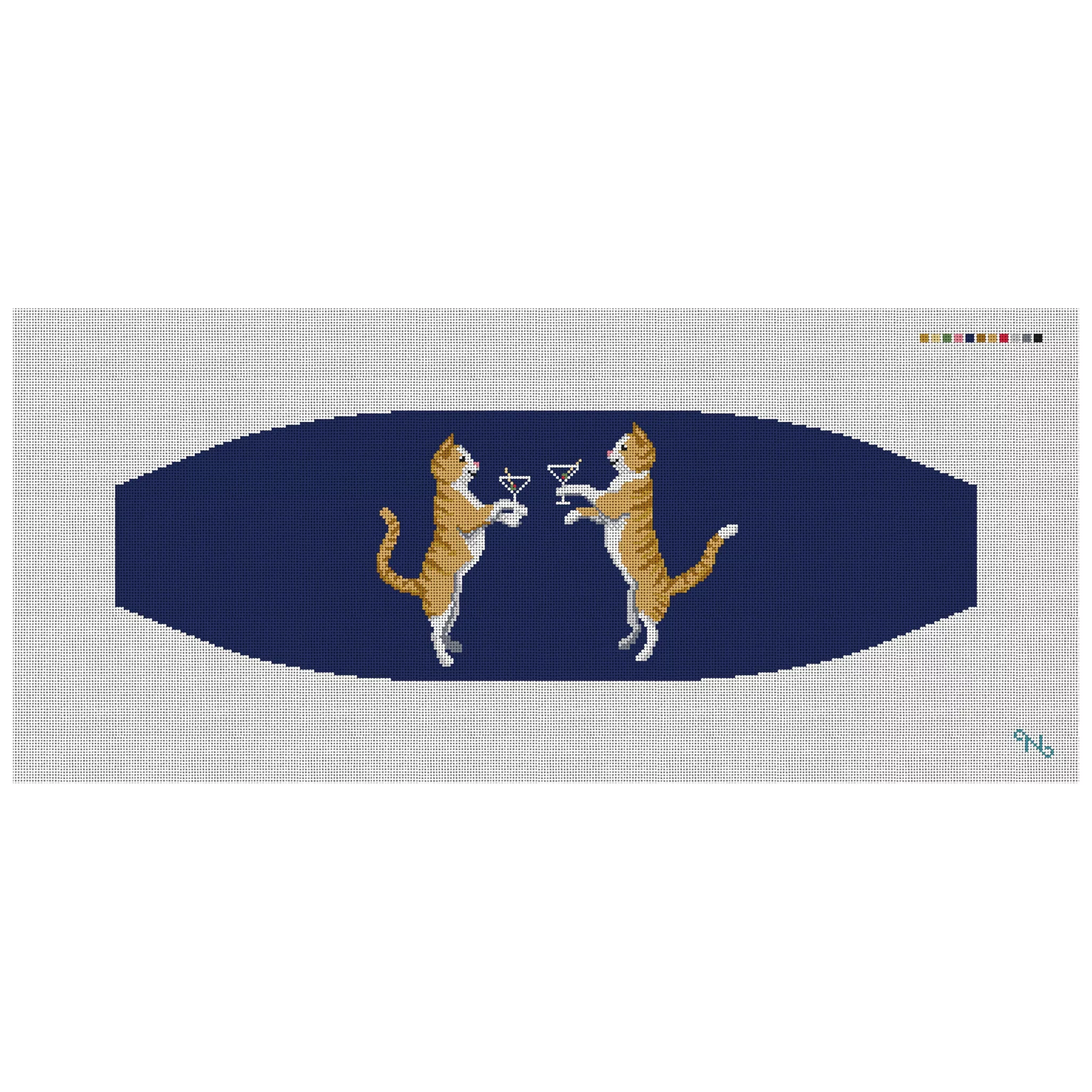 Cat Wedding Cummerbund Needlepoint Kit