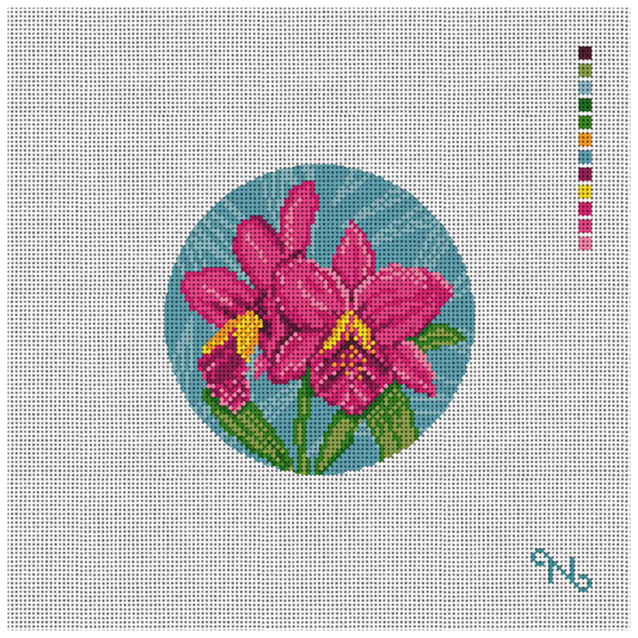 Cattleya Orchid Needlepoint Ornament Kit