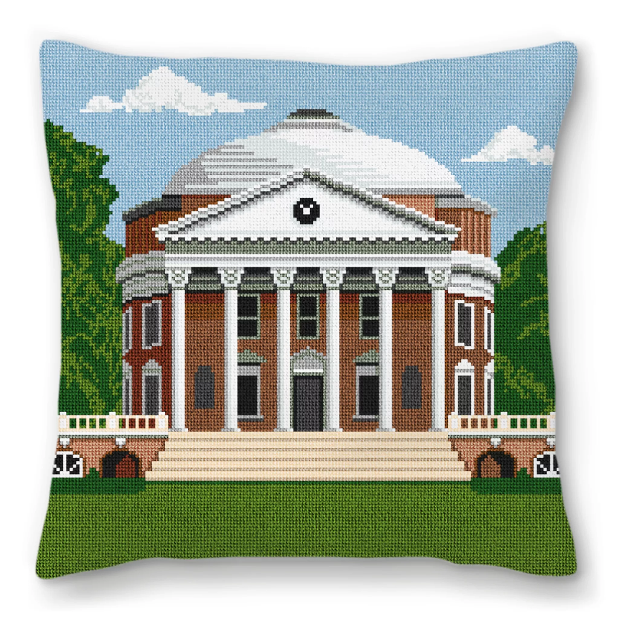 Charlottesville Virginia Rotunda Needlepoint Pillow