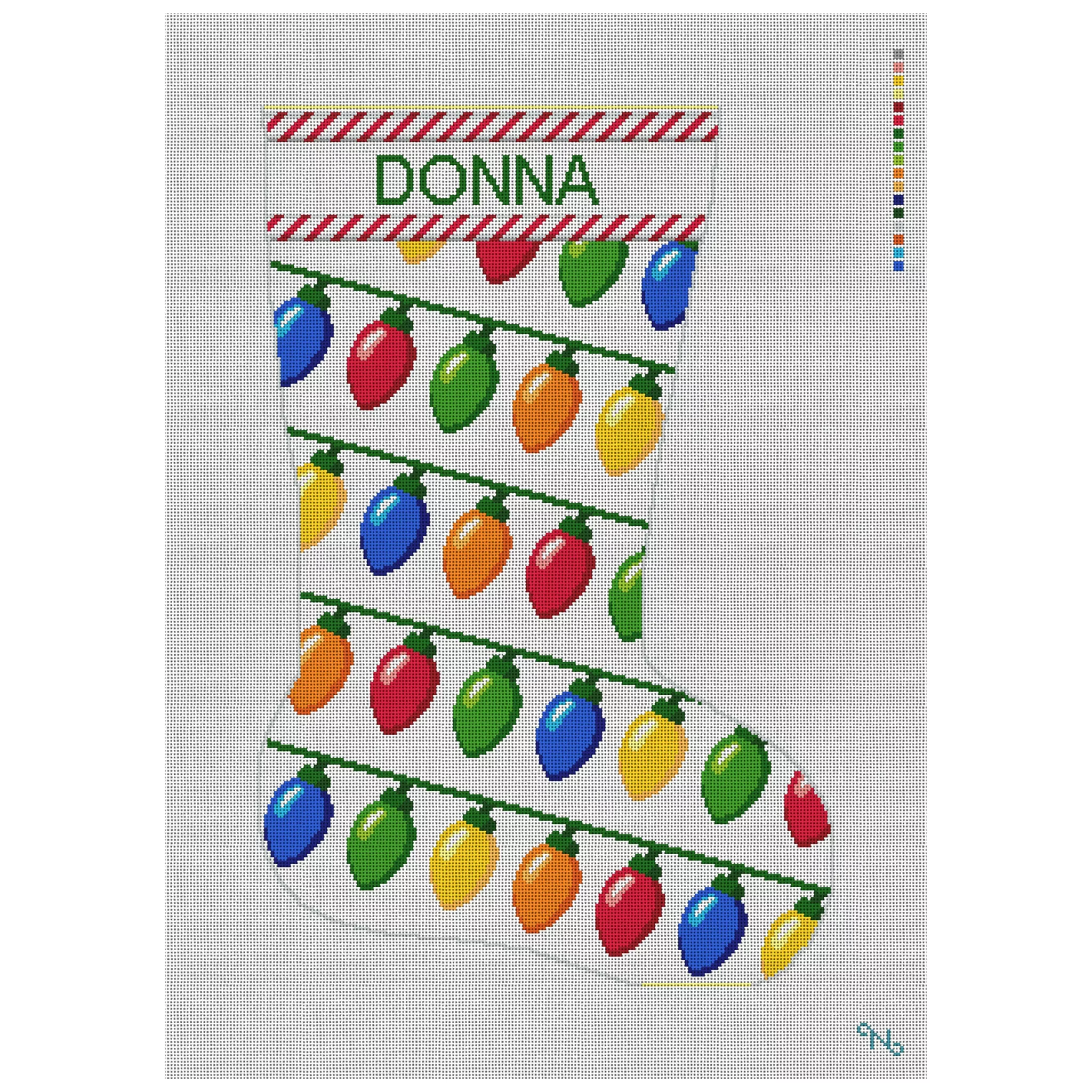 Christmas Bulbs Needlepoint Stocking Kit