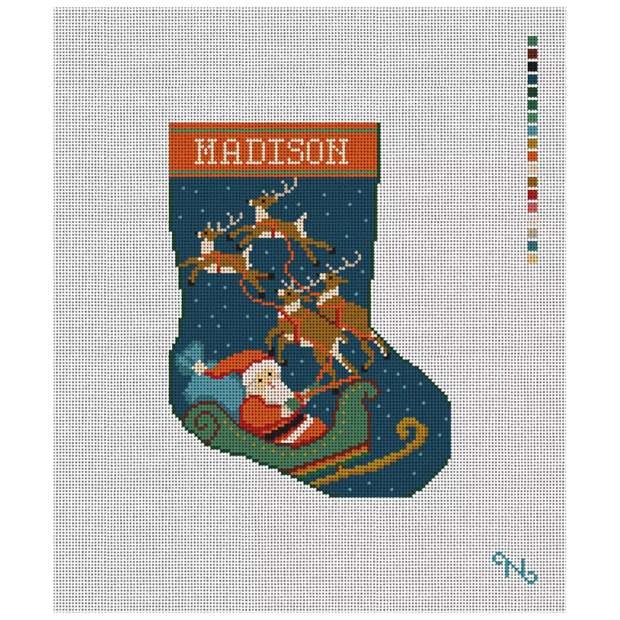 Christmas City Santa Needlepoint Mini Stocking Kit