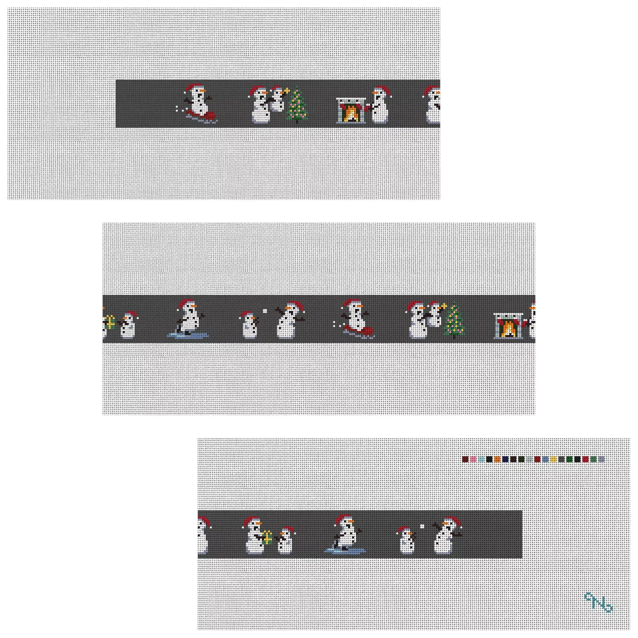 Christmas Snowmen Needlepoint Belt Kit