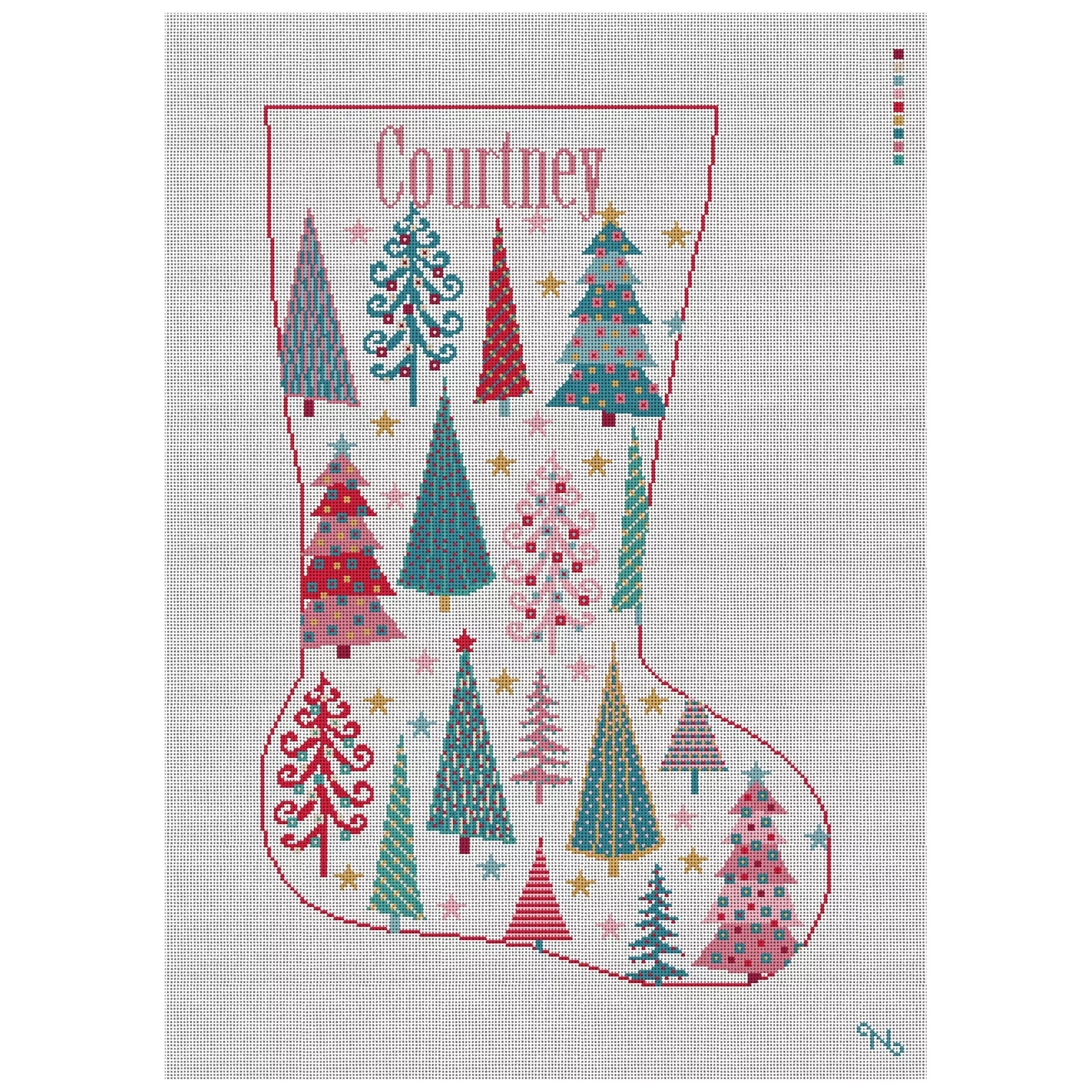 Christmas Tree Whimsy Needlepoint Stocking Kit