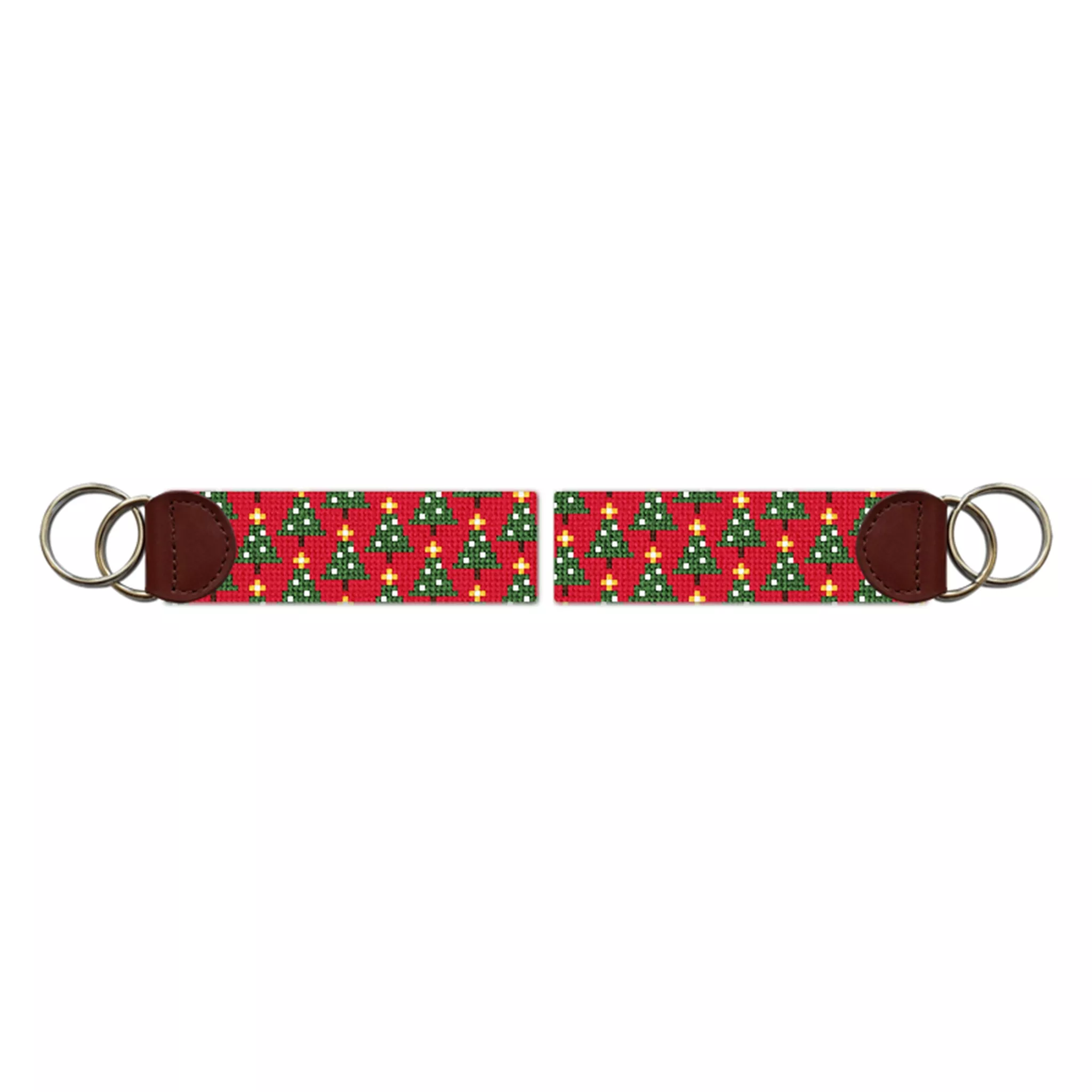 Christmas Trees Needlepoint Key Fob
