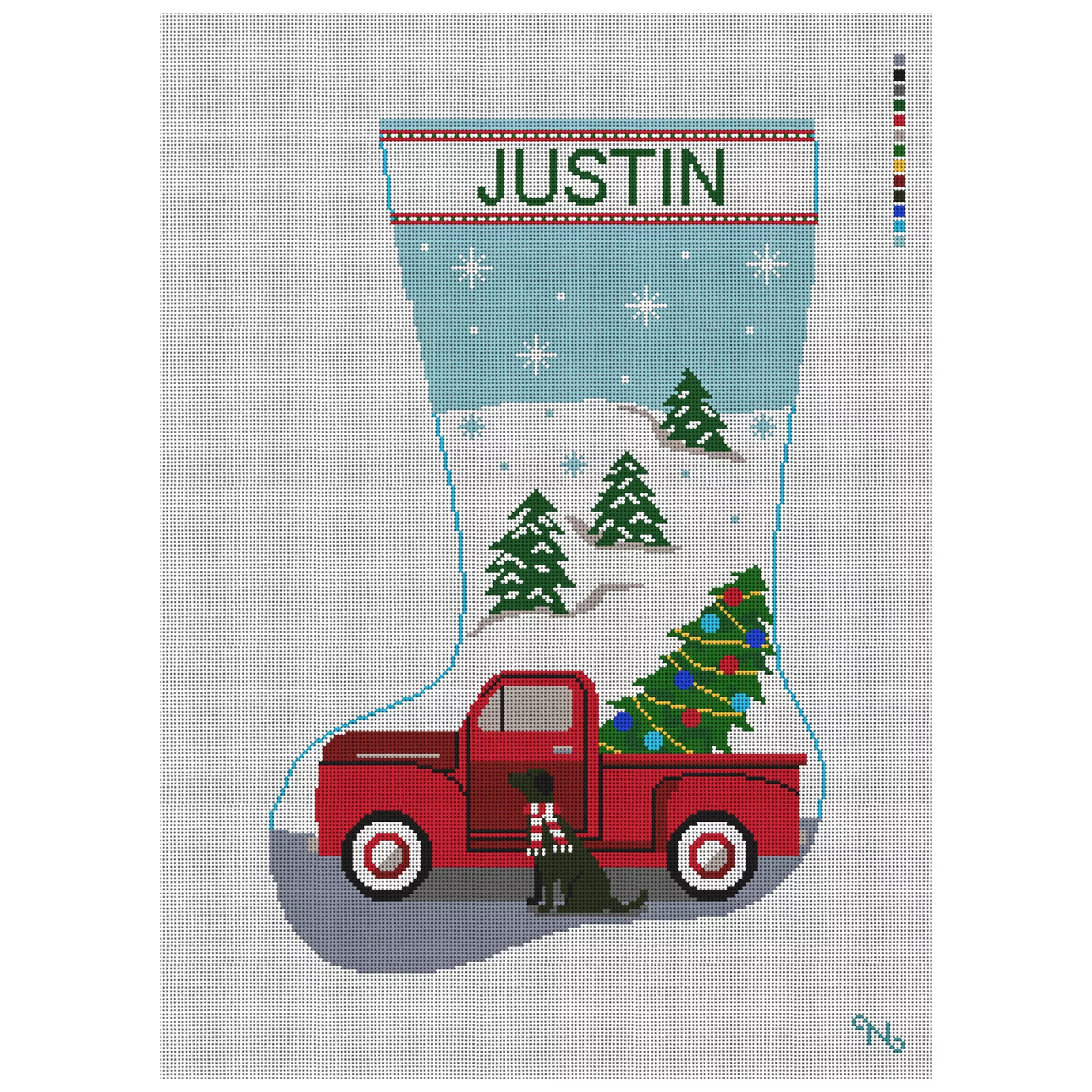 Classic Red Truck Stocking Needlepoint Kit