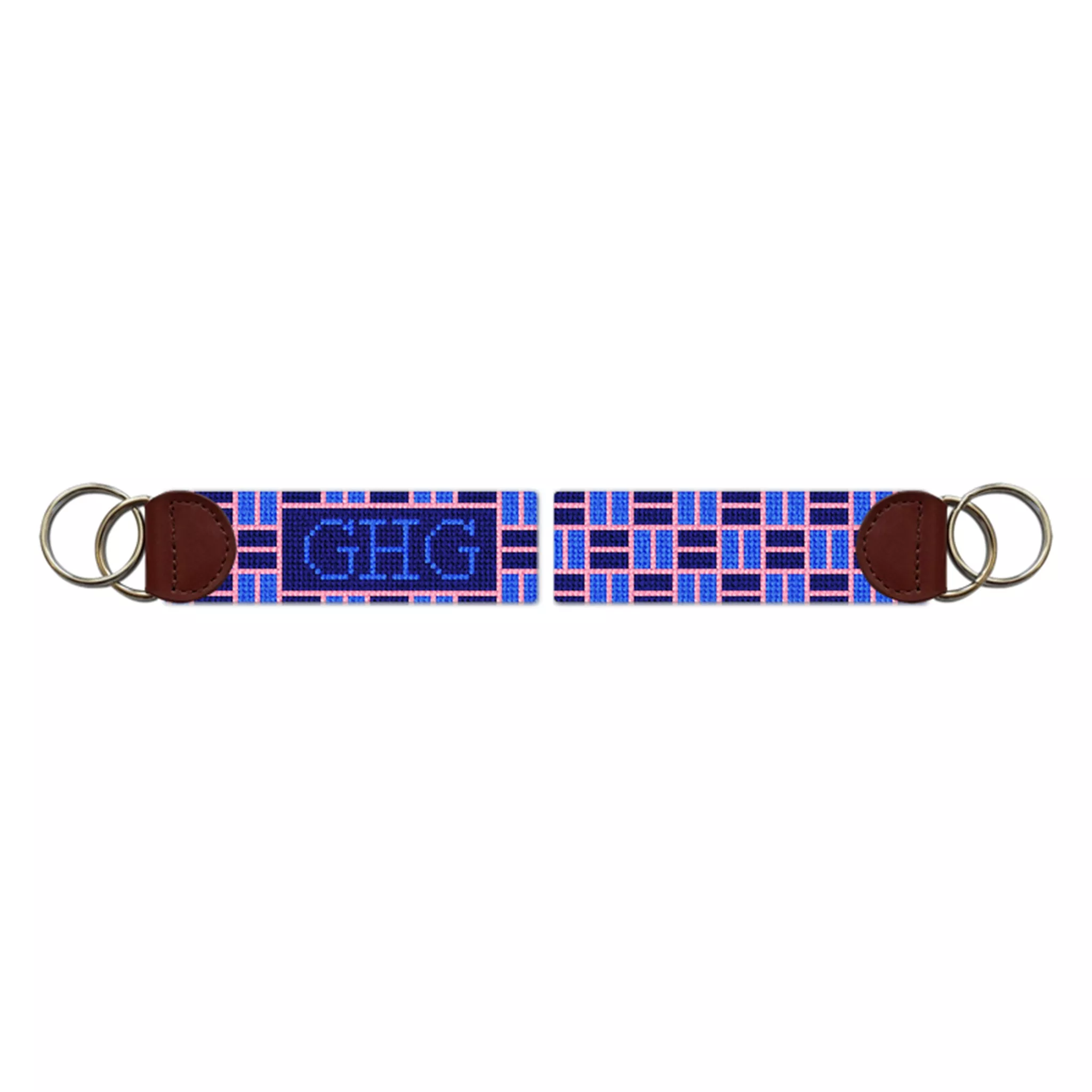 Classic Weave Needlepoint Key Fob