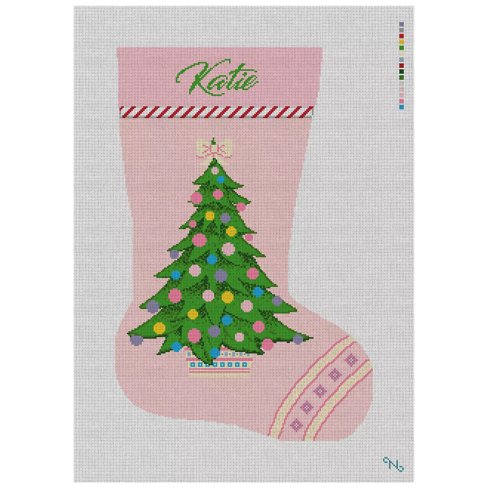 Cotton Candy Pink Needlepoint Stocking Kit