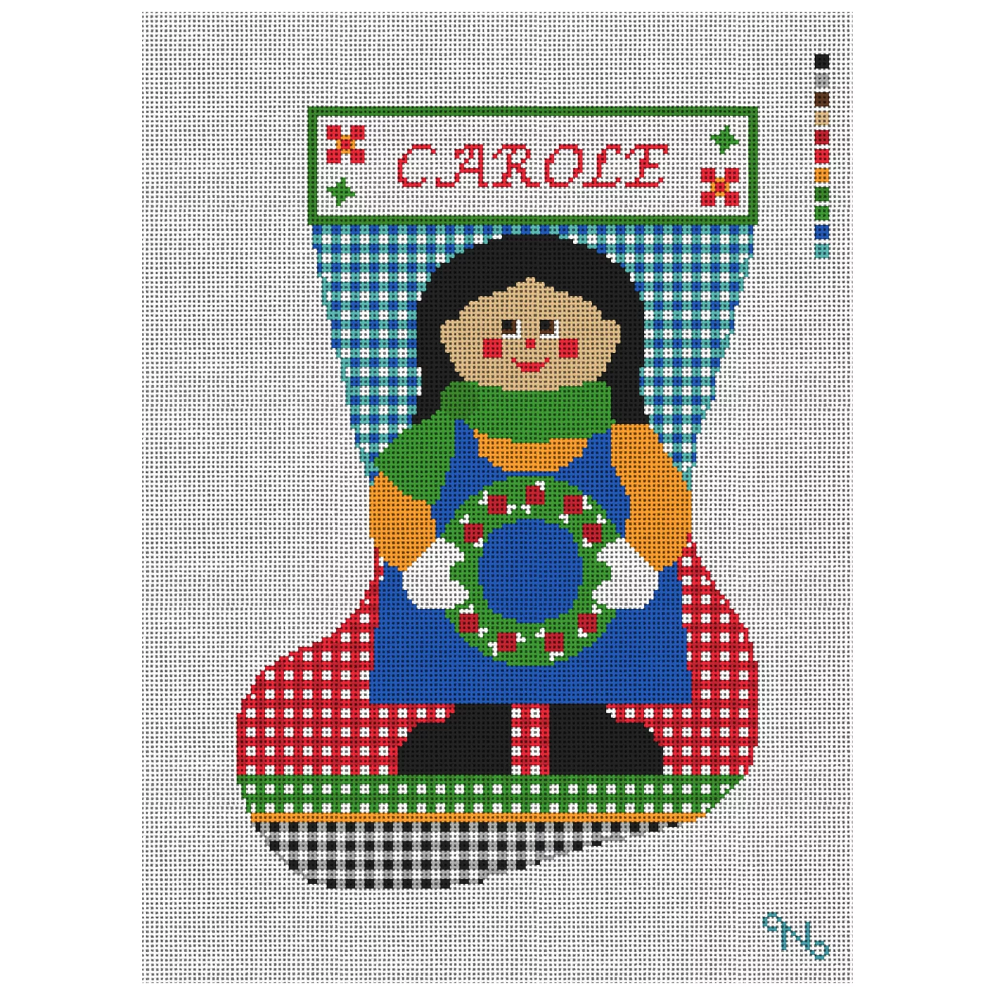 Country Gingham Needlepoint Stocking Kit
