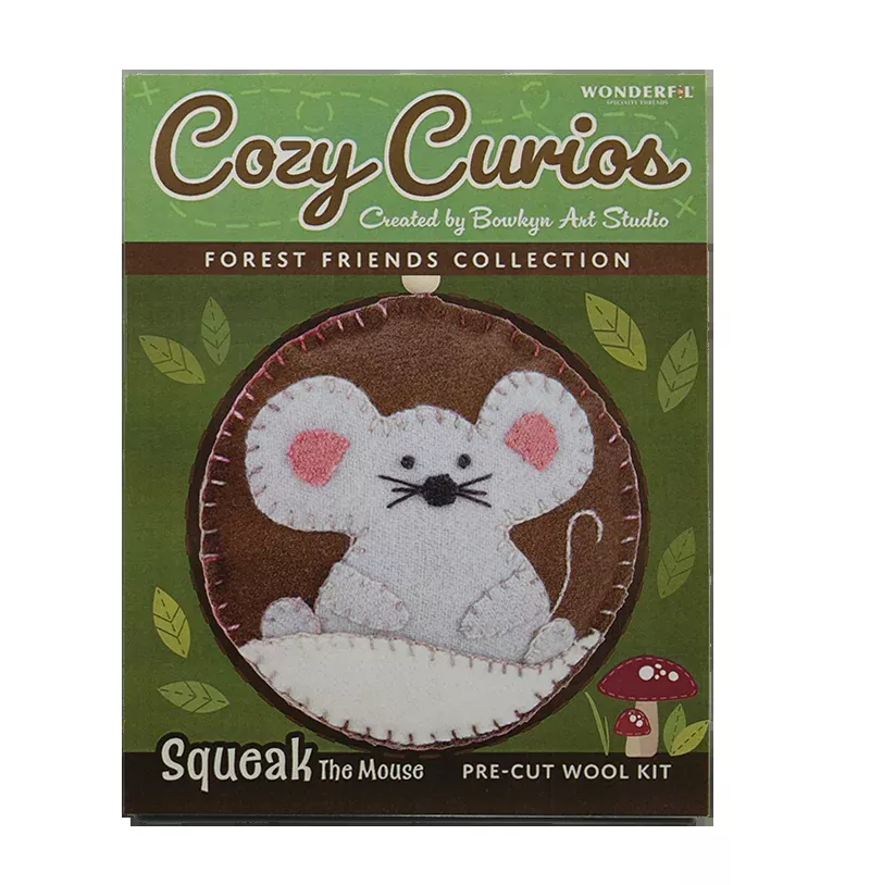 Cozy Curios Wool Applique Kit - Squeak the Mouse