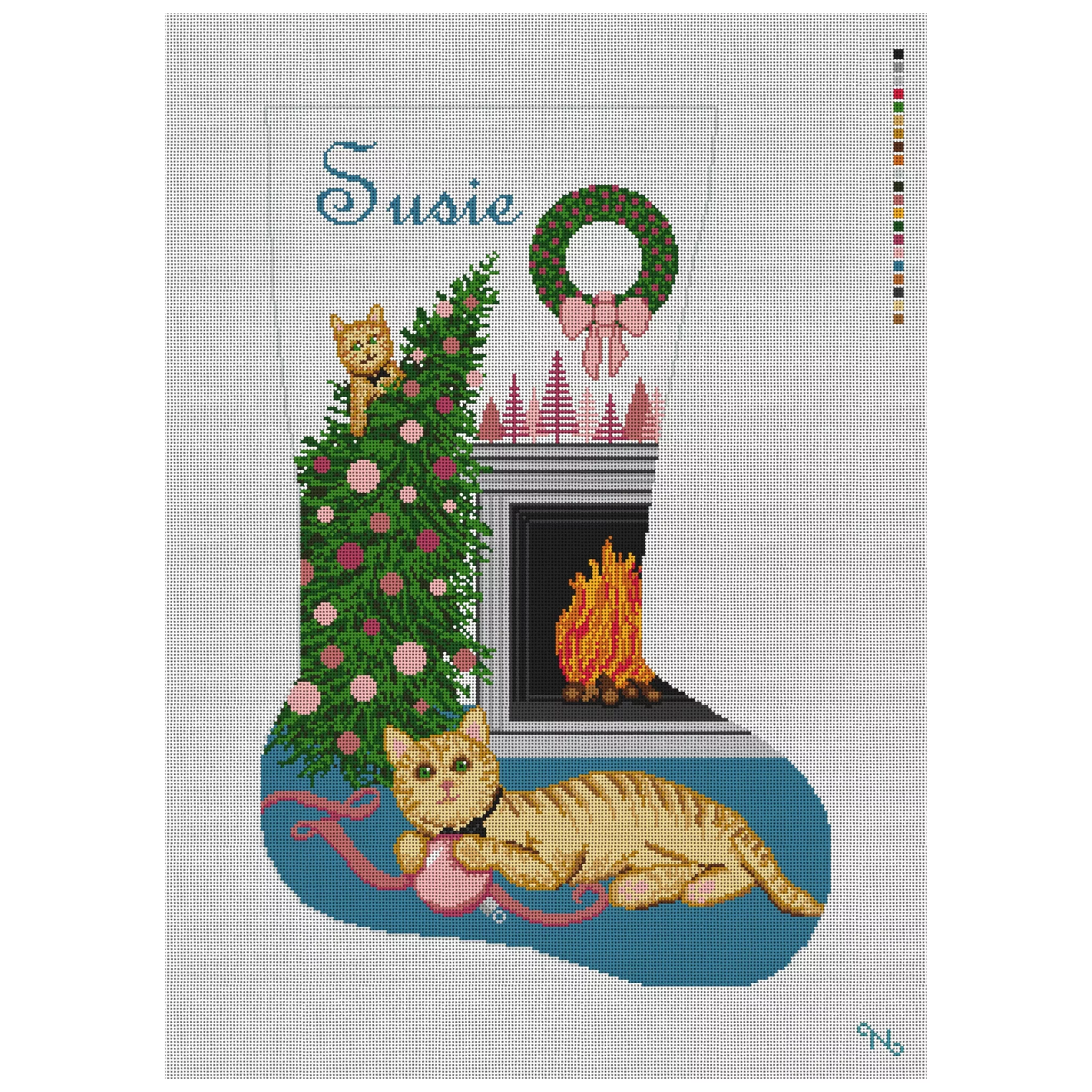 Curious Is The Cat Stocking Needlepoint Kit