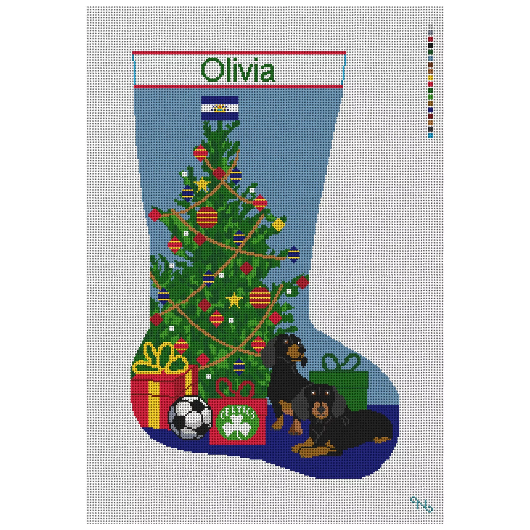 Dachshund Christmas Stocking Needlepoint Kit