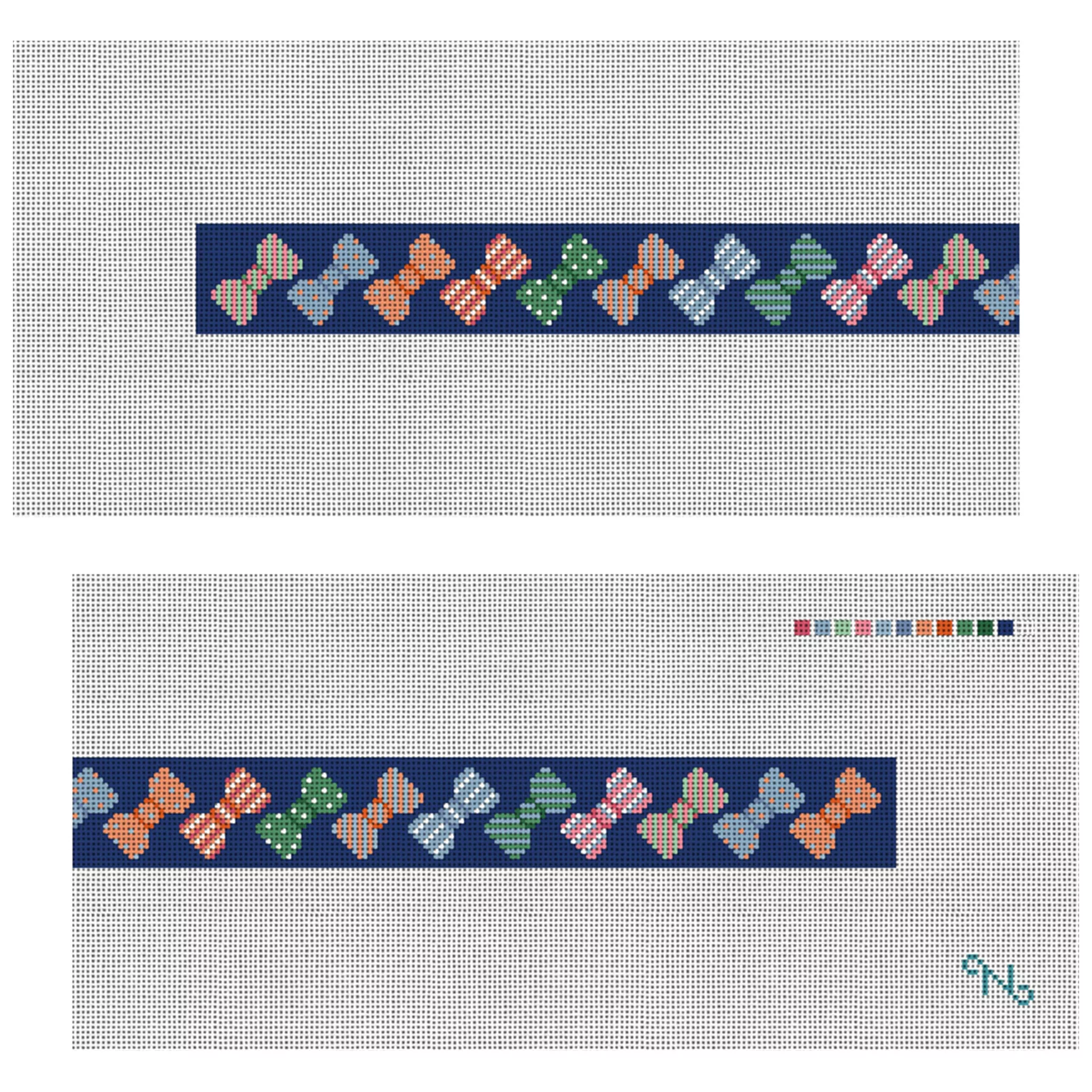 Dapper Bow Ties Needlepoint Dog Collar Kit