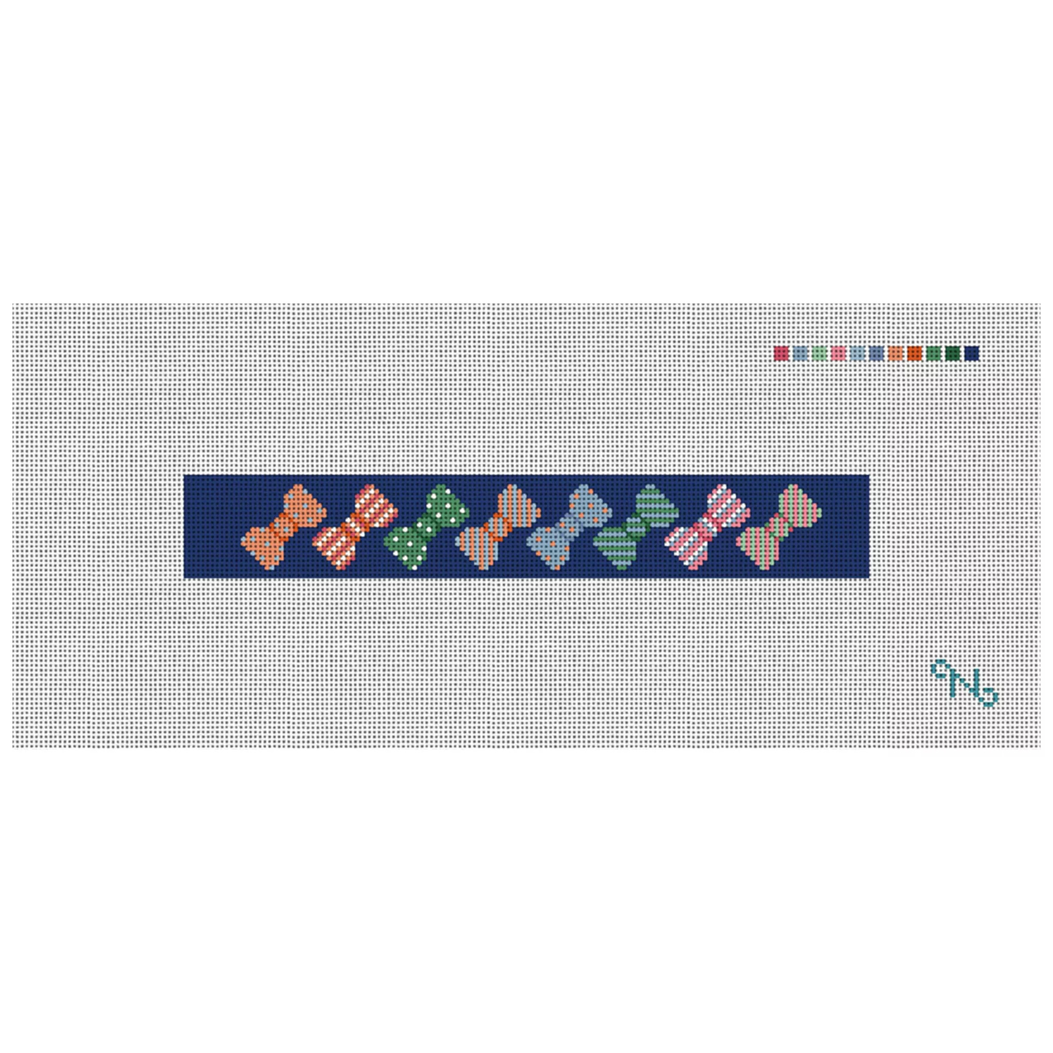 Dapper Bow Ties Needlepoint Key Fob Kit
