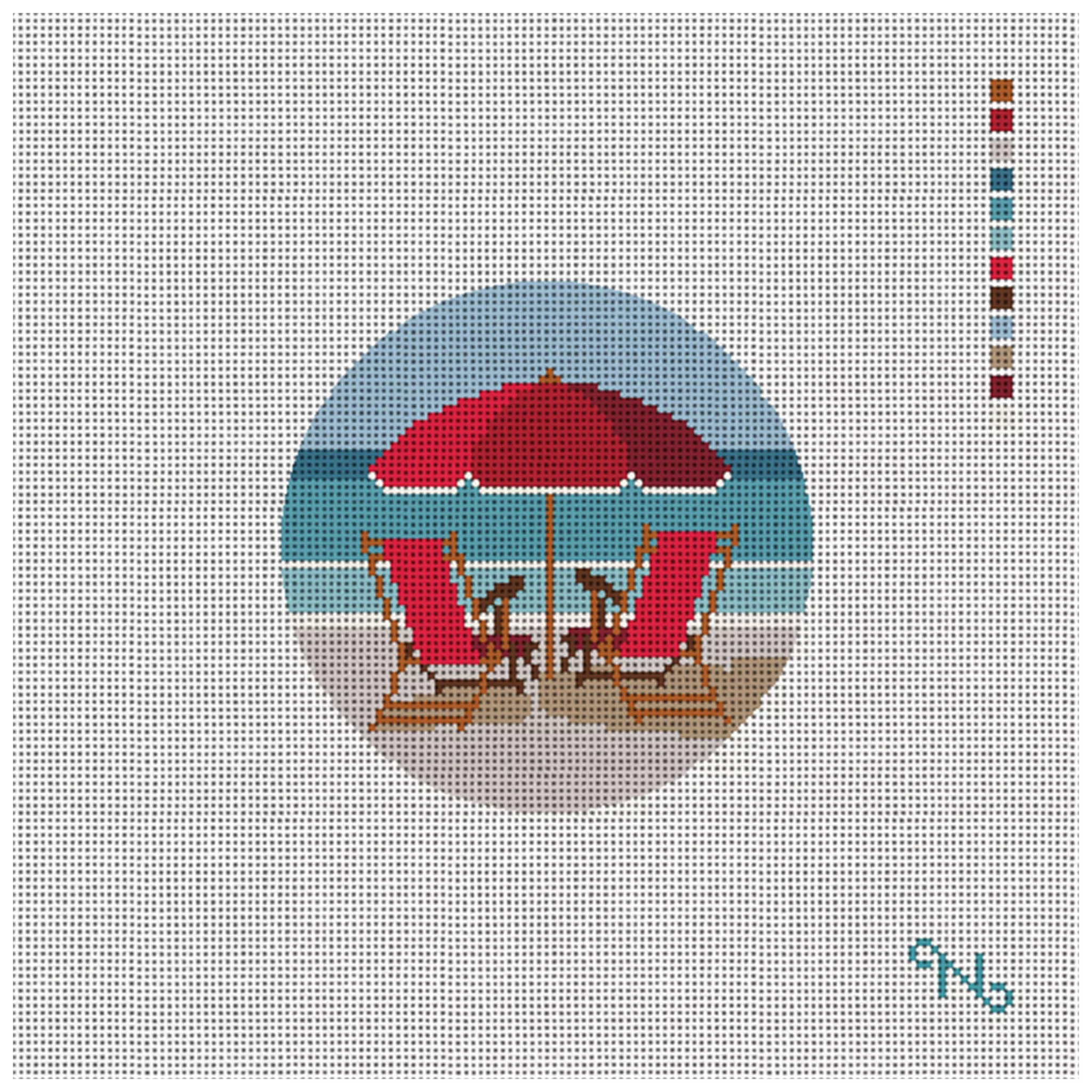 A Day At The Beach Needlepoint Ornament Kit