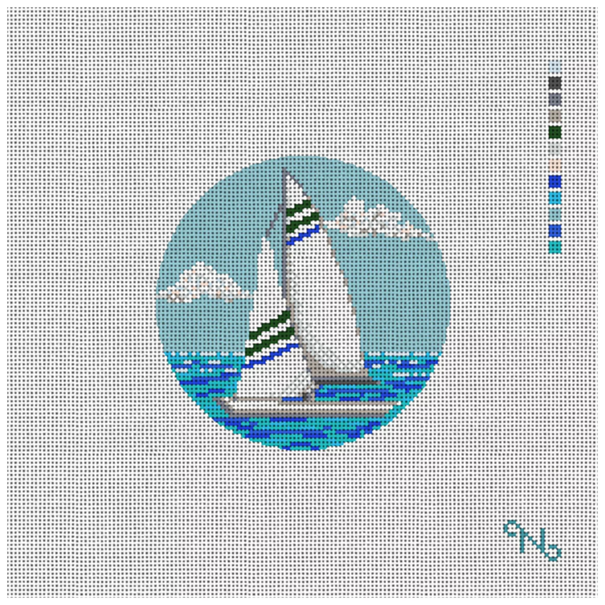 A Day of Sailing Needlepoint Ornament Kit