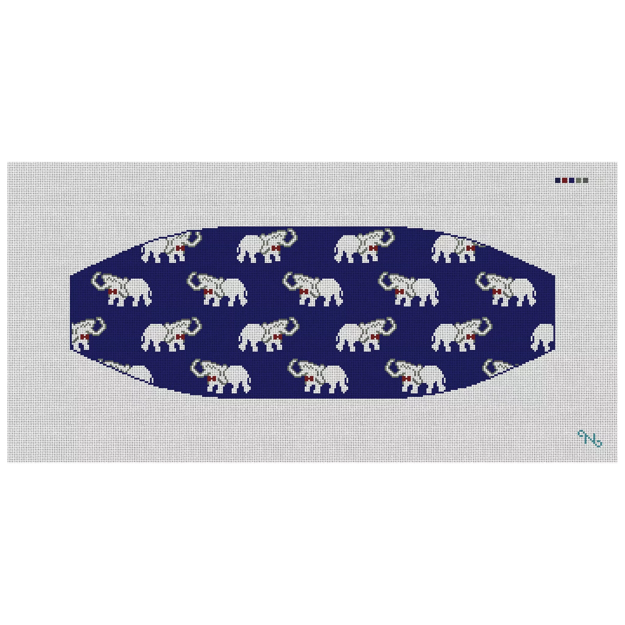 Elephant Cummerbund Needlepoint Kit