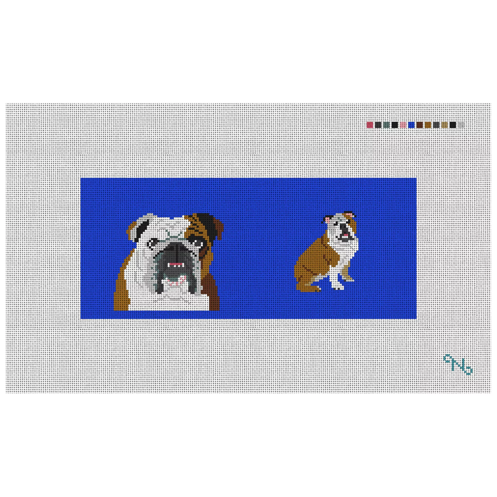 English Bulldog Needlepoint Flask Kit