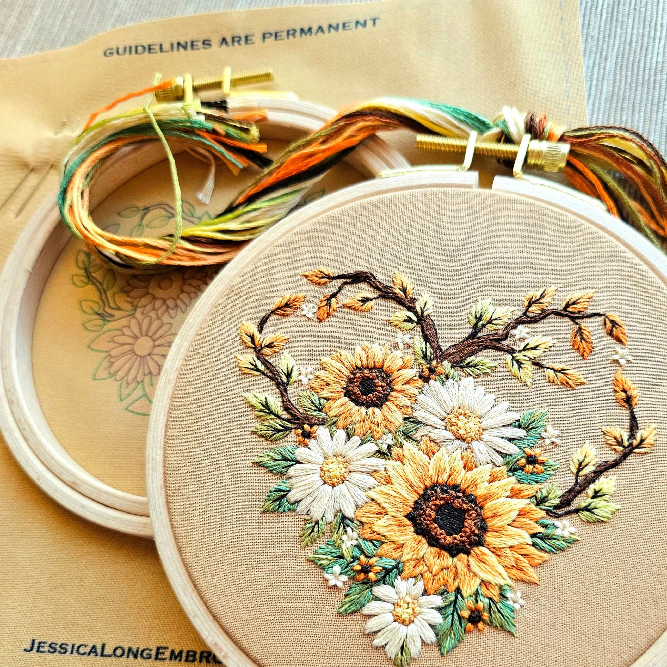 "Fall in Love" Embroidery Kit - Jessica Long Embroidery