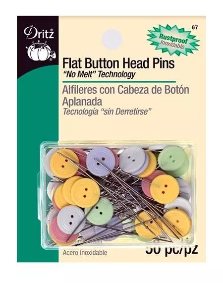 Flat Button Head Pins, 50 Count - DZ67