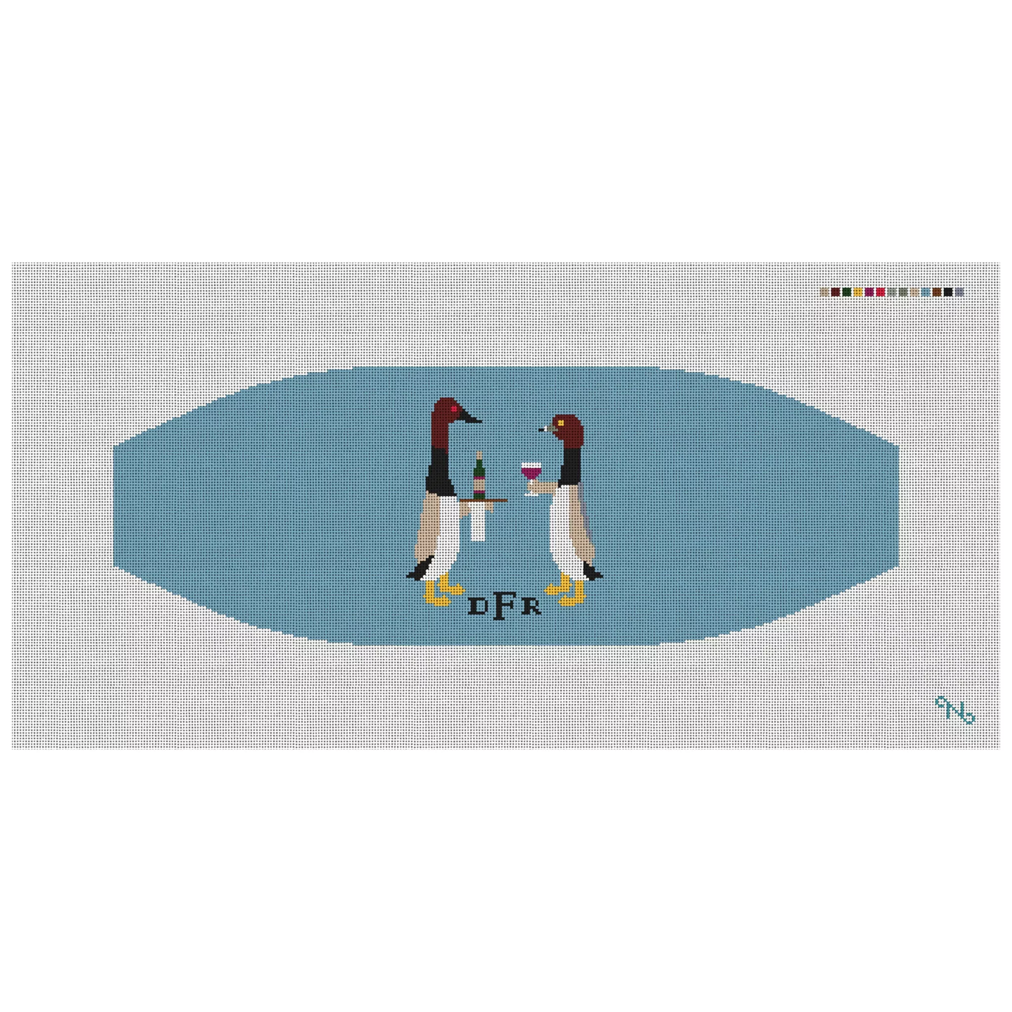 Formal Ducks Cummerbund Needlepoint Kit