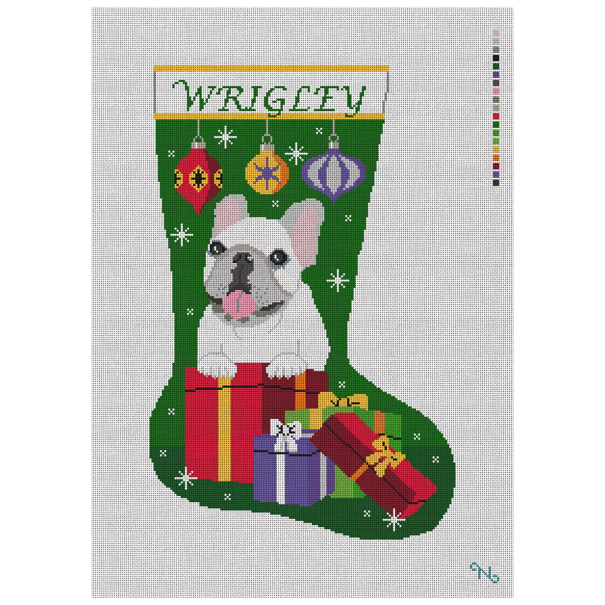 French Bulldog Stocking Needlepoint Kit