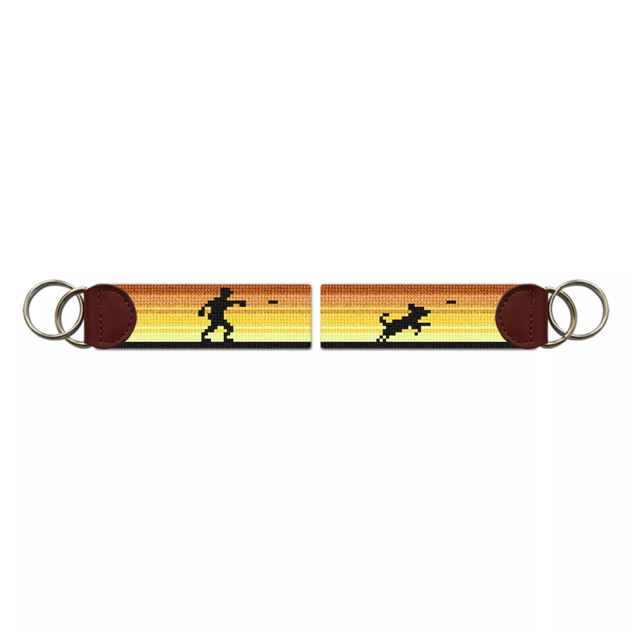 Frisbee Dog Needlepoint Key Fob
